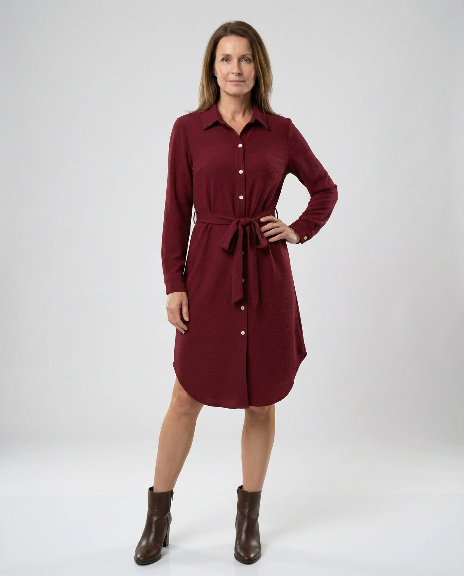 Hemdblusenkleid Mit Taillengürtel Damen - Image 4