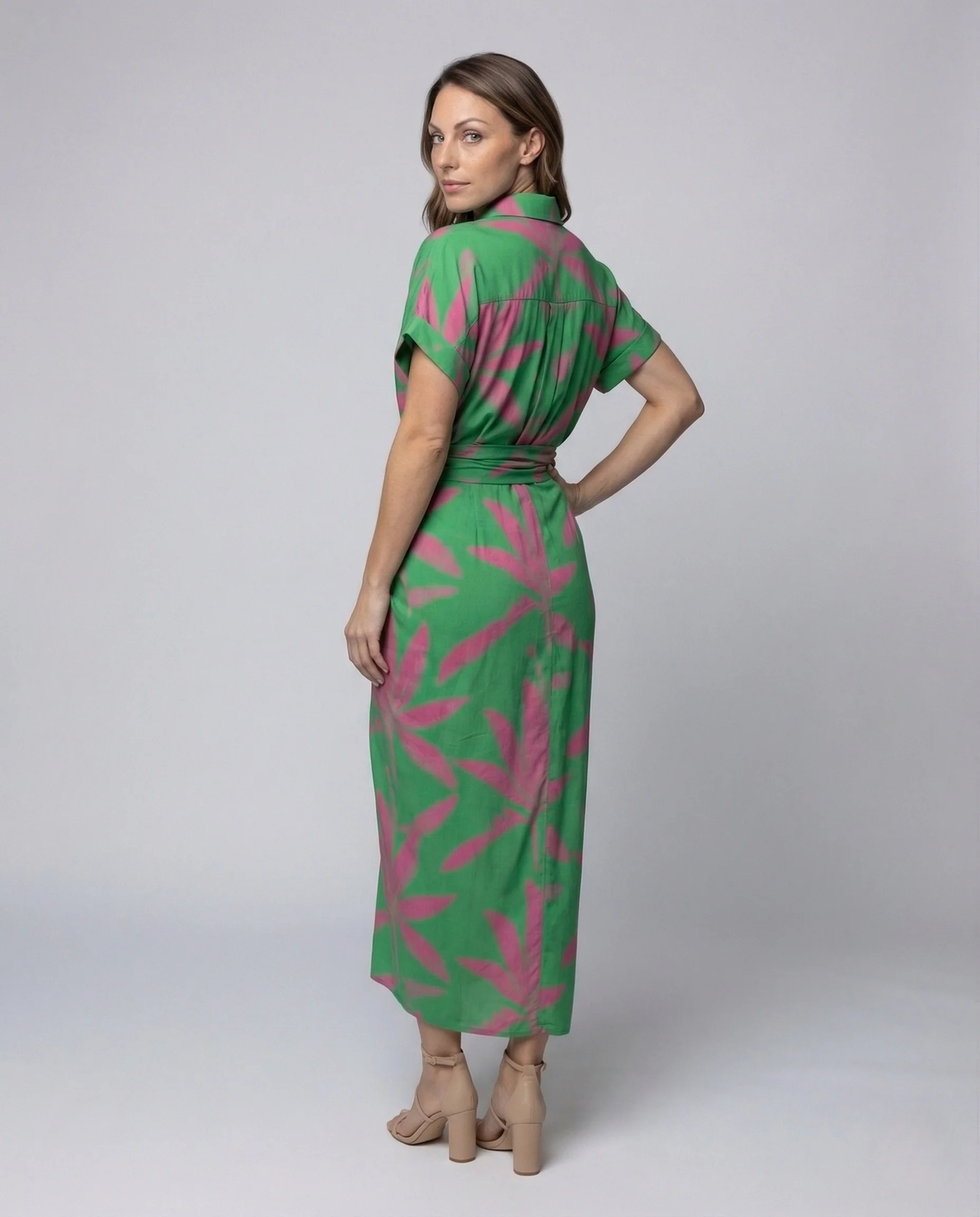 Damen Hemdblusenkleid mit Taillenraffung - Image 3