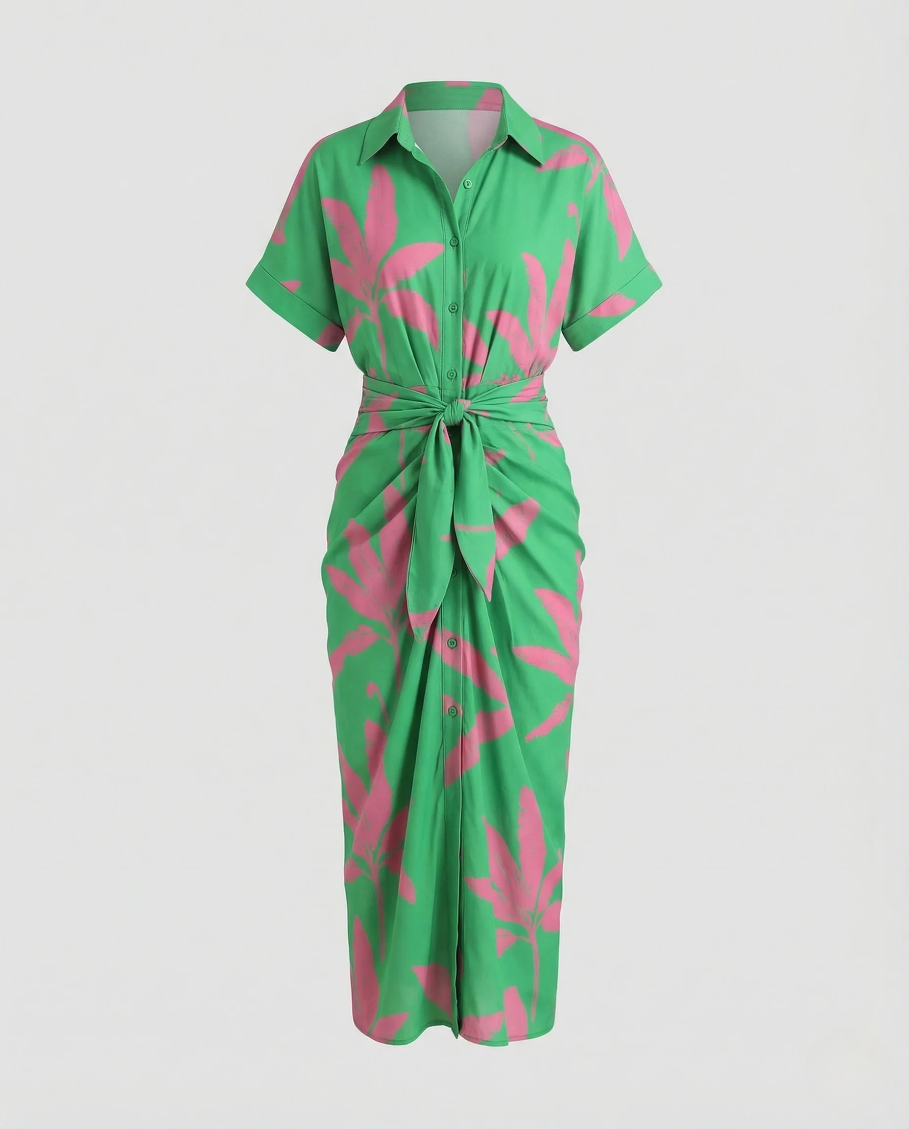Damen Hemdblusenkleid mit Taillenraffung - Image 4