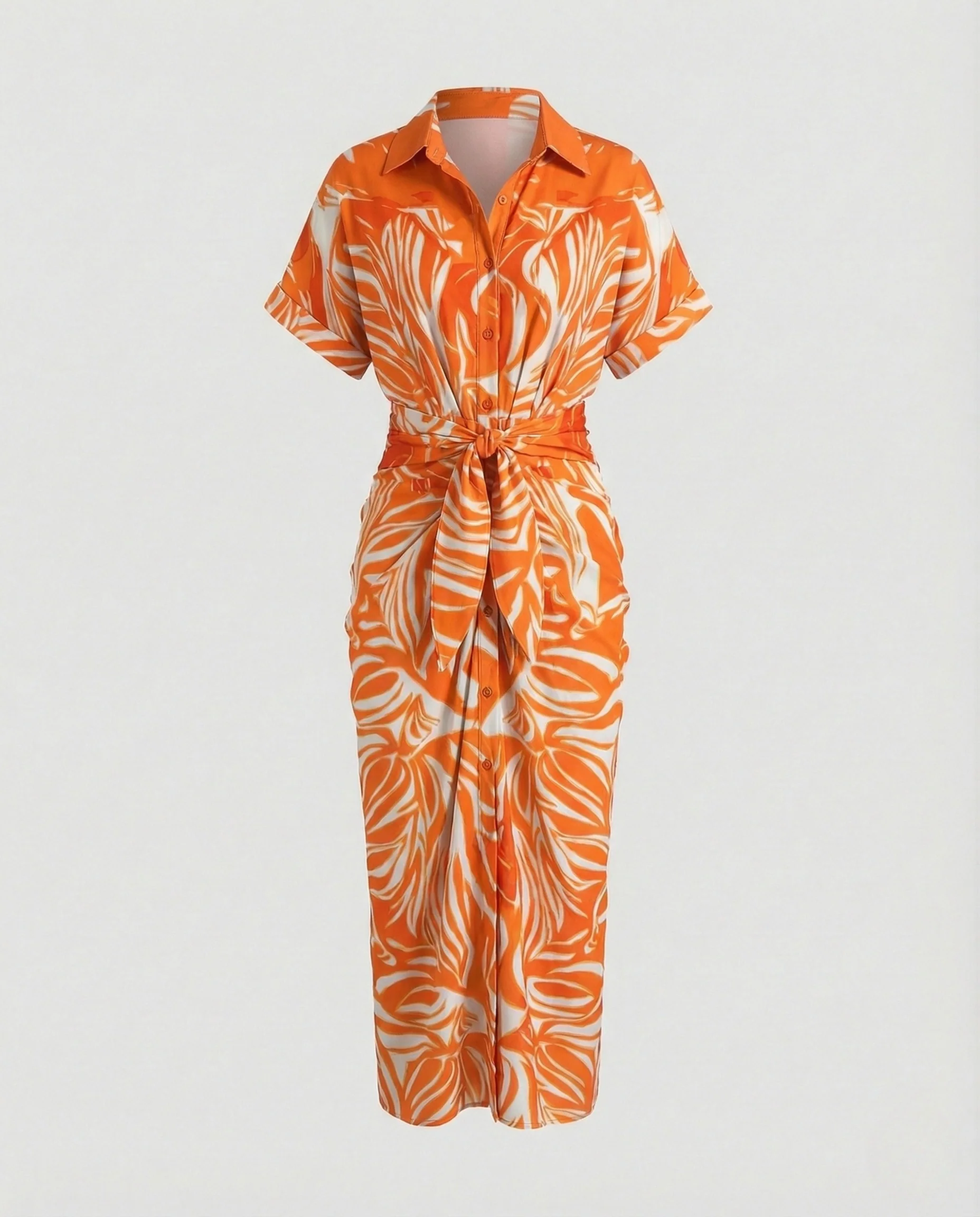 Damen Hemdblusenkleid mit Taillenraffung - Image 5