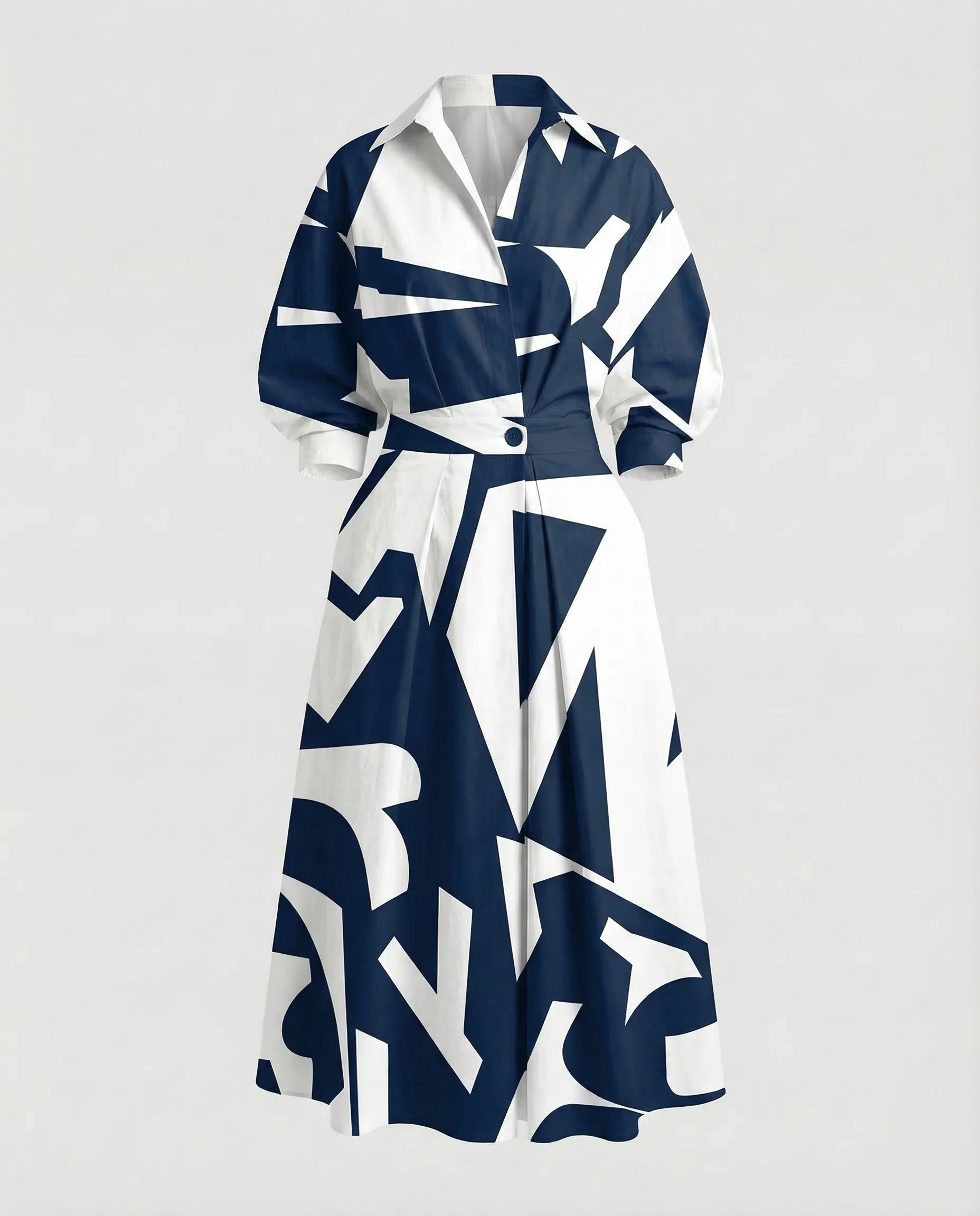Damen Hemdblusenkleid Drapiert - Image 11