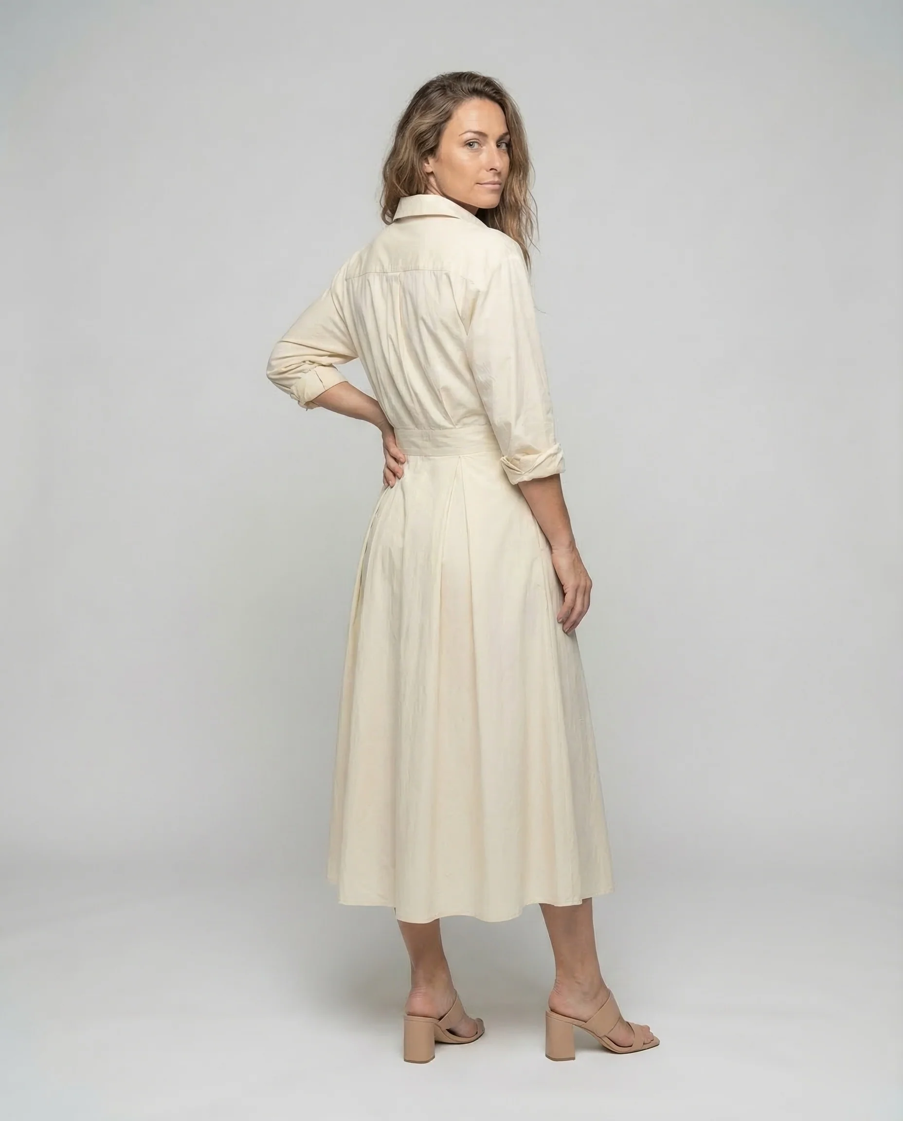 Damen Hemdblusenkleid Drapiert - Image 4