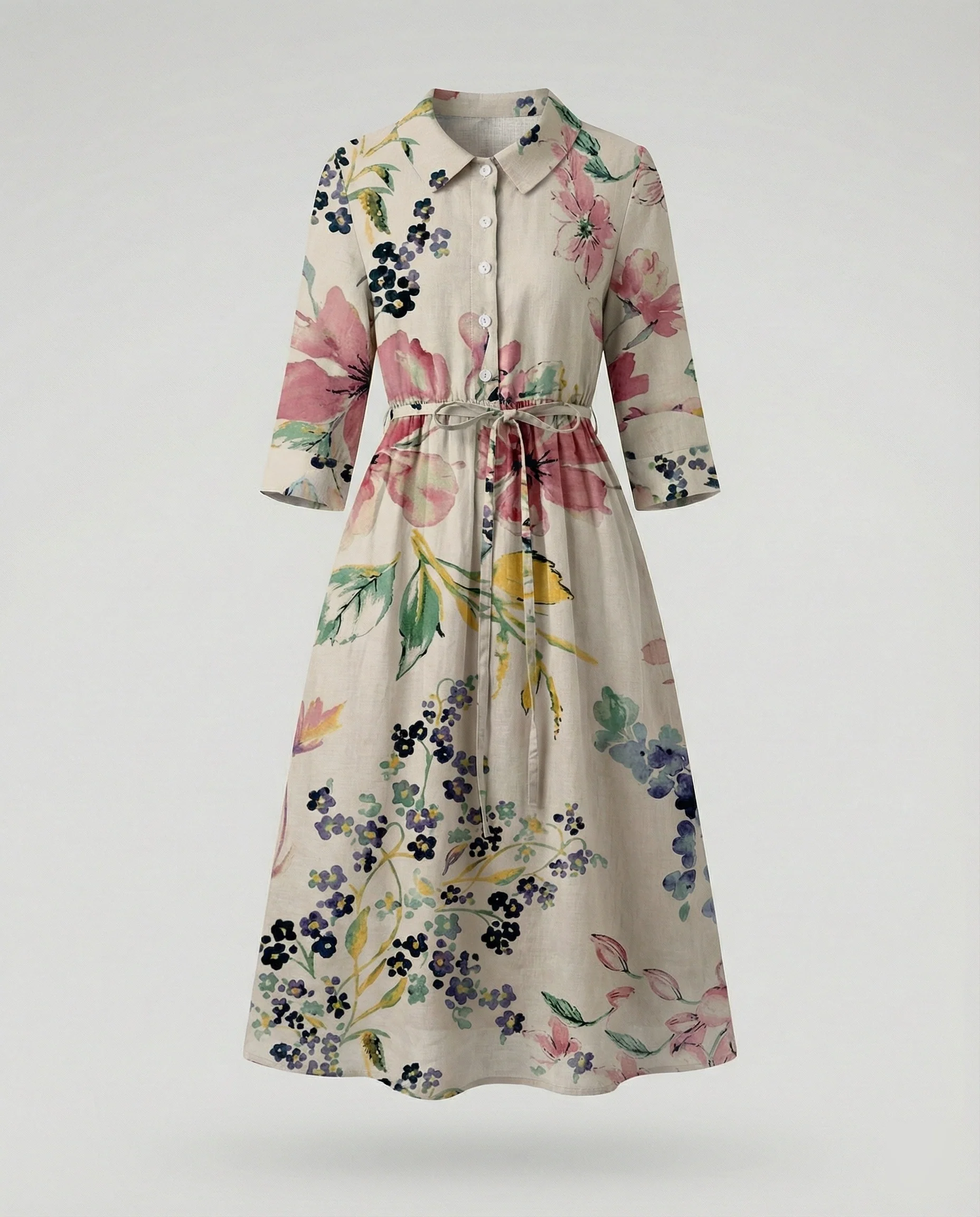 Damen Maxikleid Hemdblusenkleid Gänseblümchen - Image 15