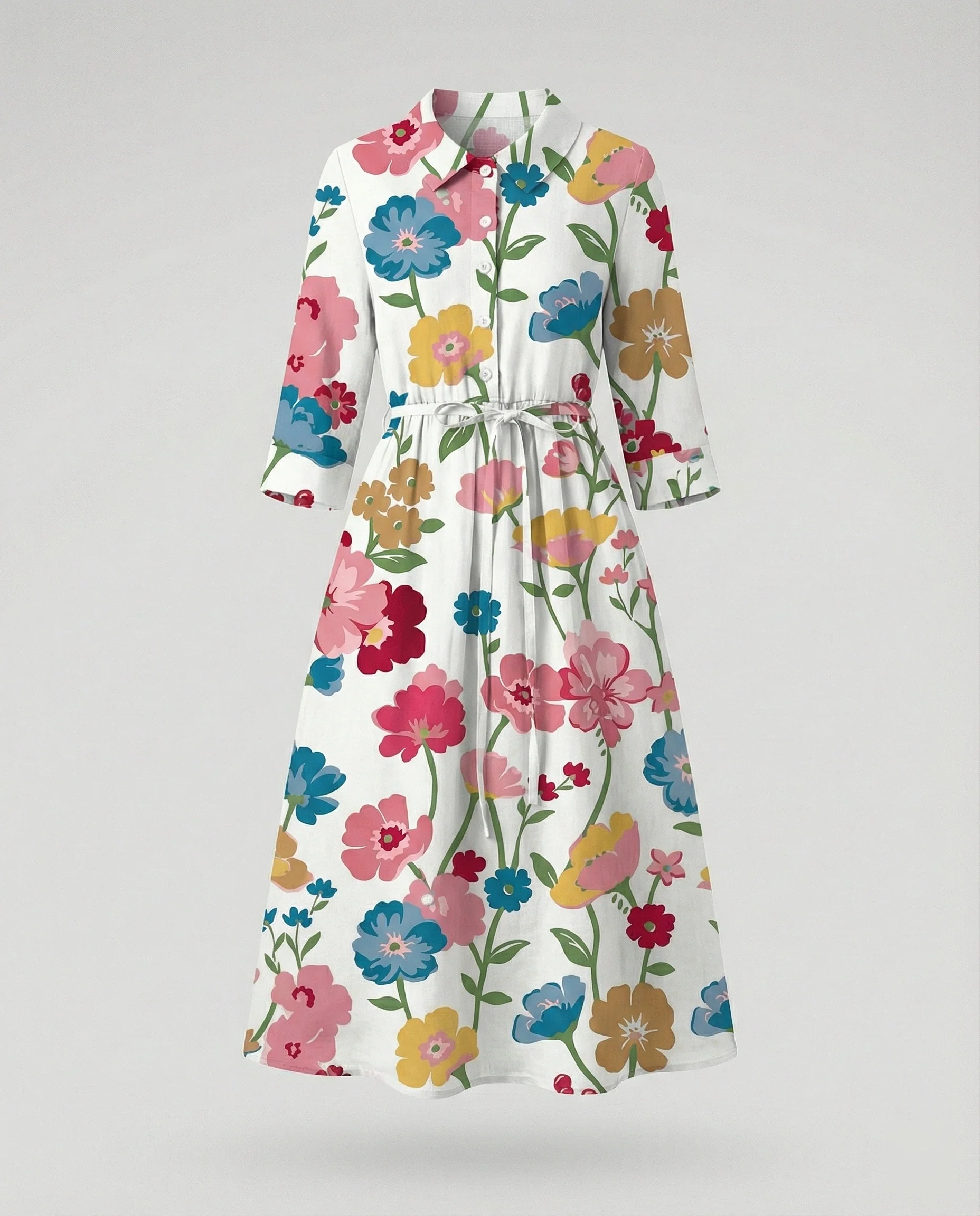 Damen Maxikleid Hemdblusenkleid Gänseblümchen - Image 16
