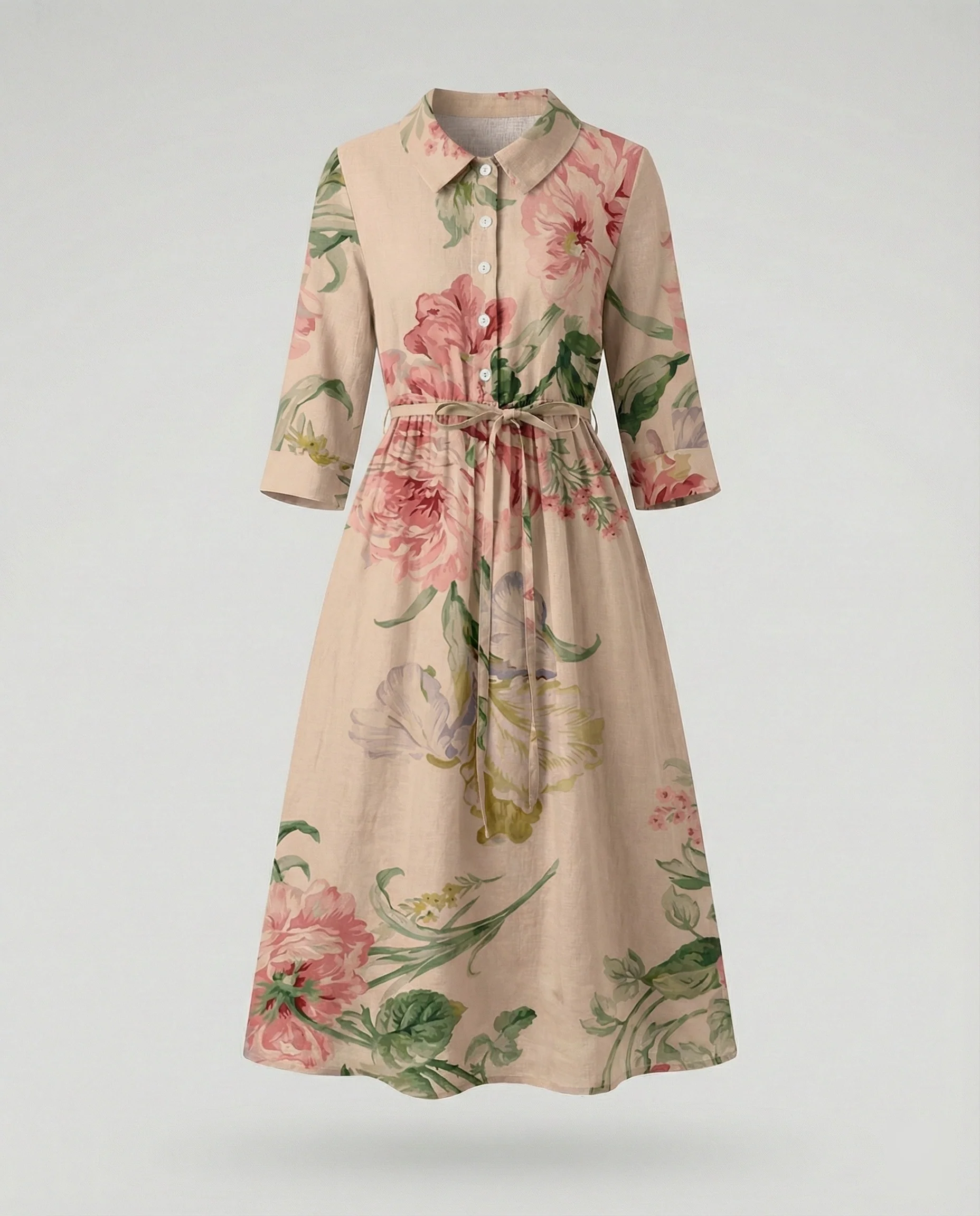 Damen Maxikleid Hemdblusenkleid Gänseblümchen - Image 18