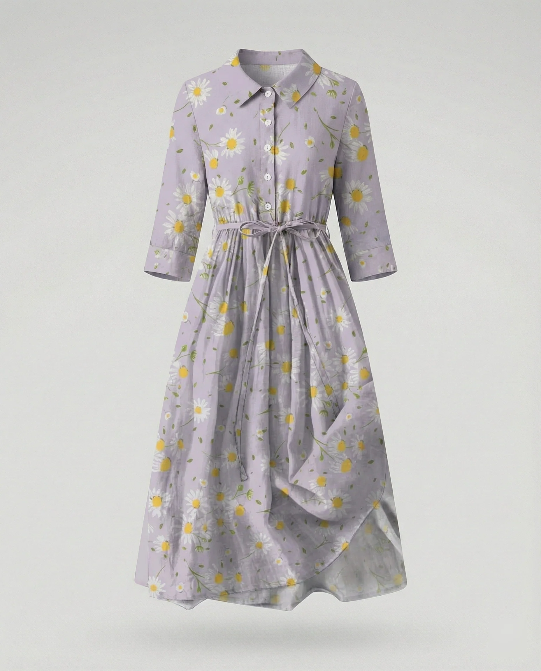 Damen Maxikleid Hemdblusenkleid Gänseblümchen - Image 19