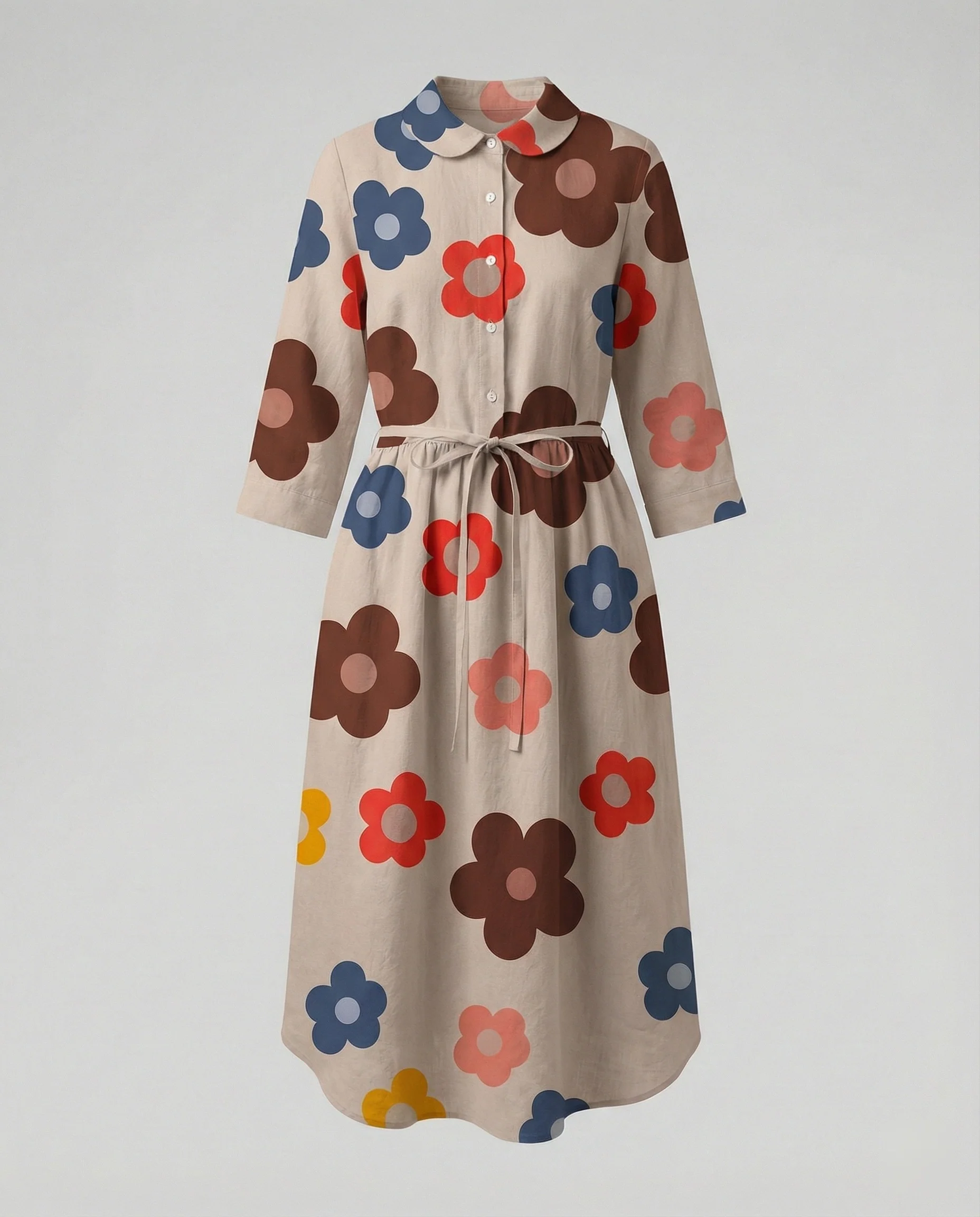 Damen Maxikleid Hemdblusenkleid Gänseblümchen - Image 28
