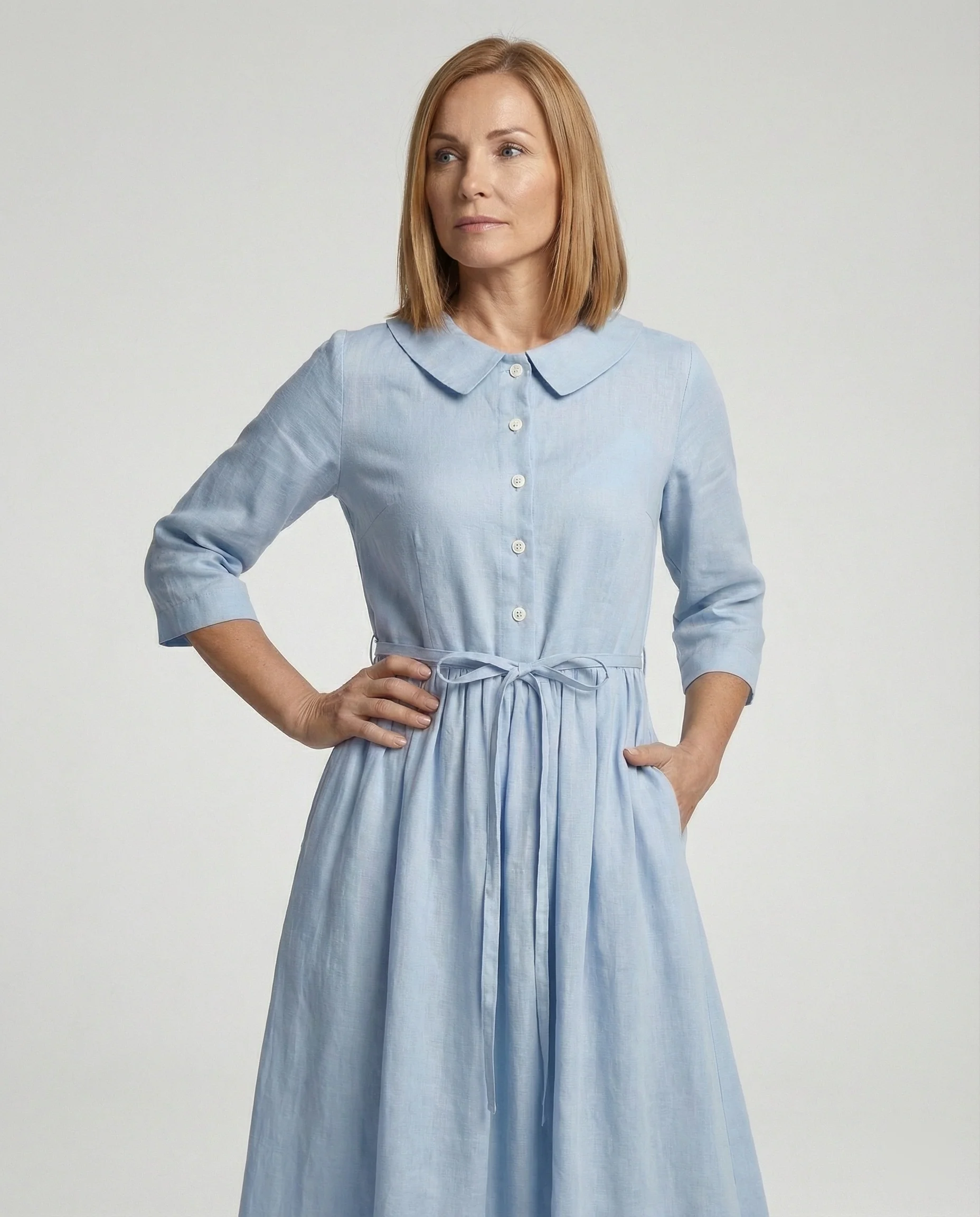 Damen Maxikleid Hemdblusenkleid Gänseblümchen - Image 29