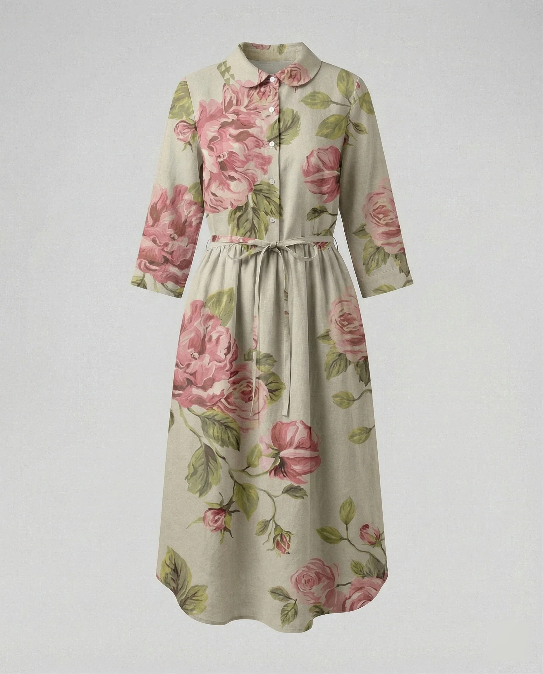 Damen Maxikleid Hemdblusenkleid Gänseblümchen - Image 34