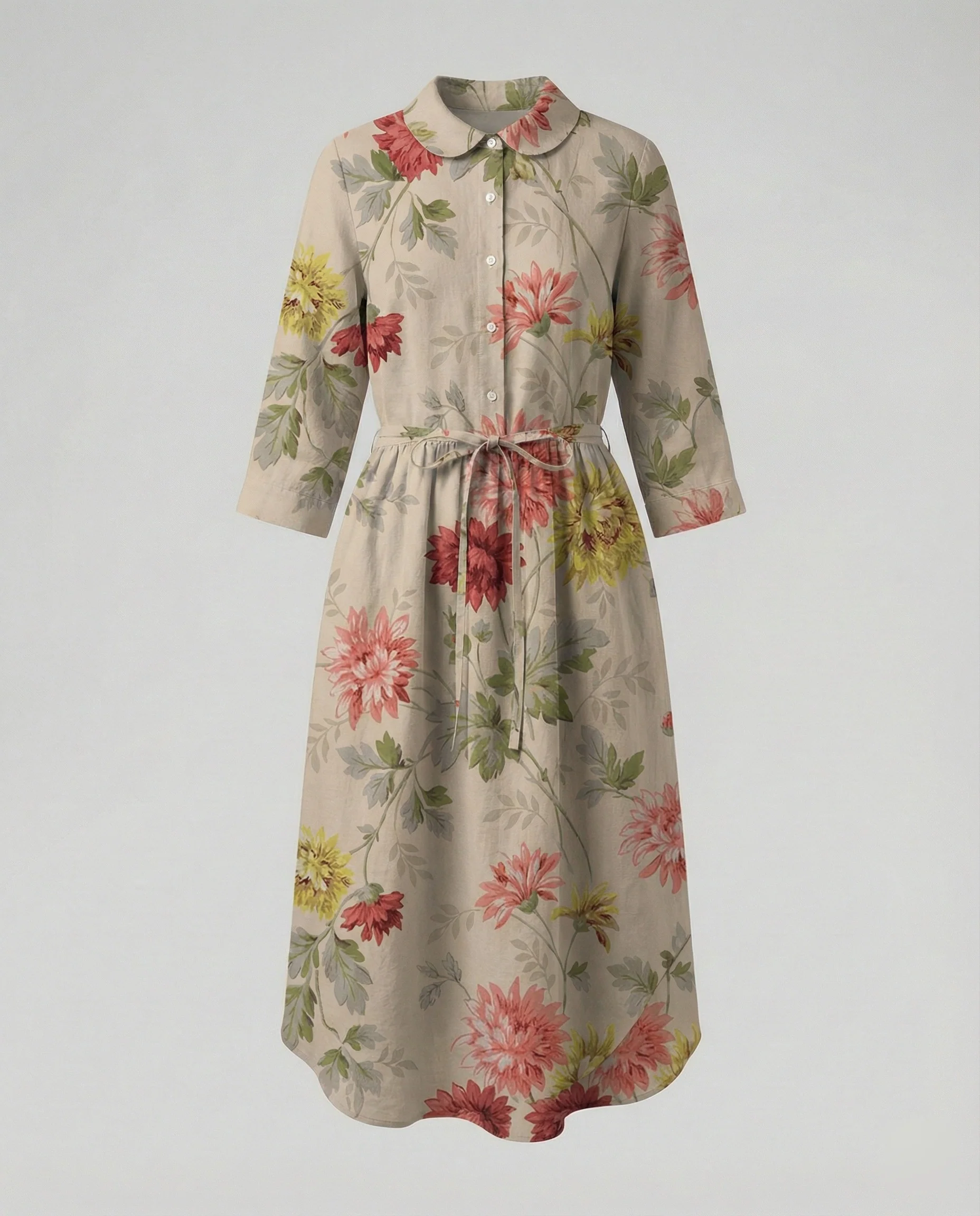 Damen Maxikleid Hemdblusenkleid Gänseblümchen - Image 37