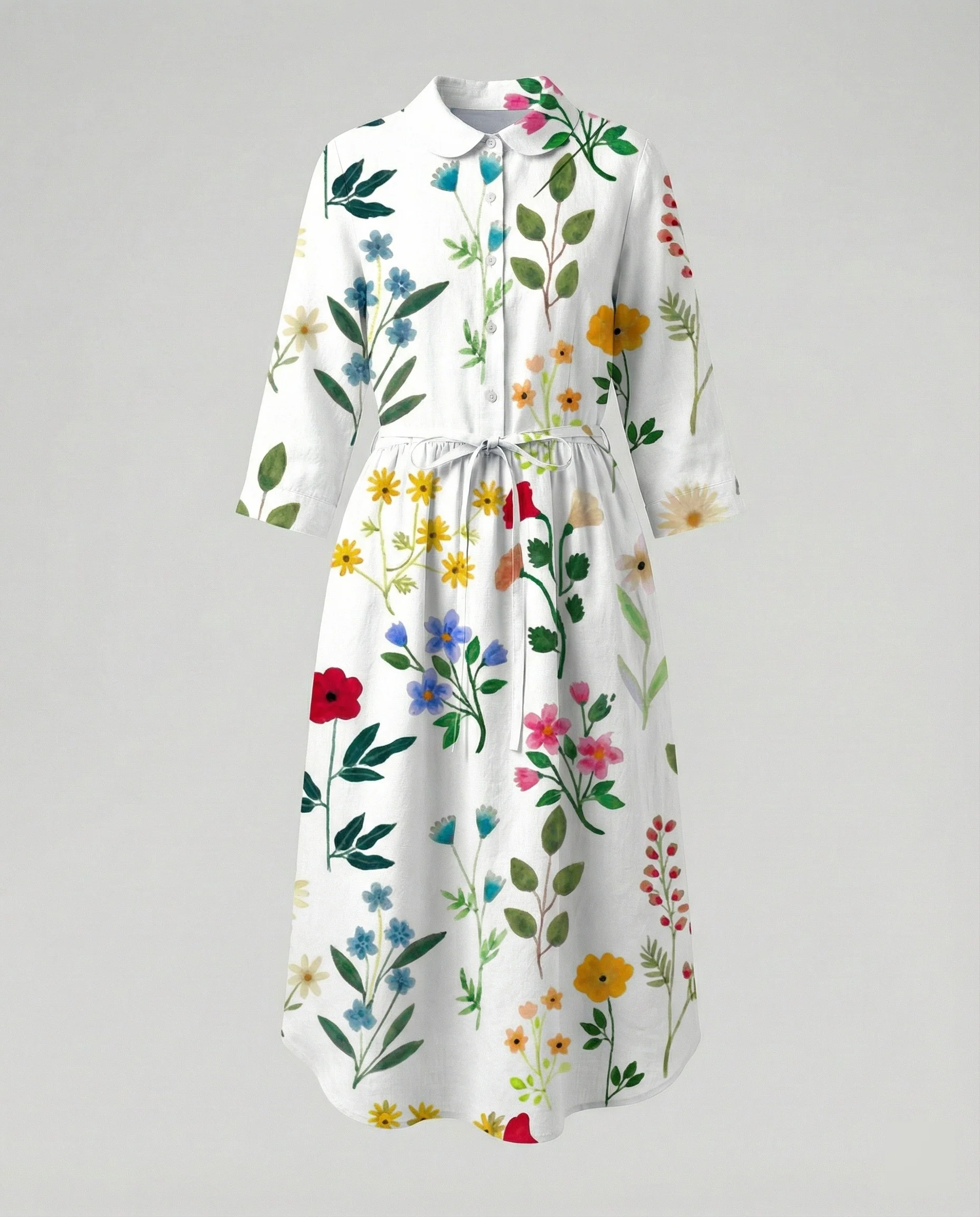 Damen Maxikleid Hemdblusenkleid Gänseblümchen - Image 39