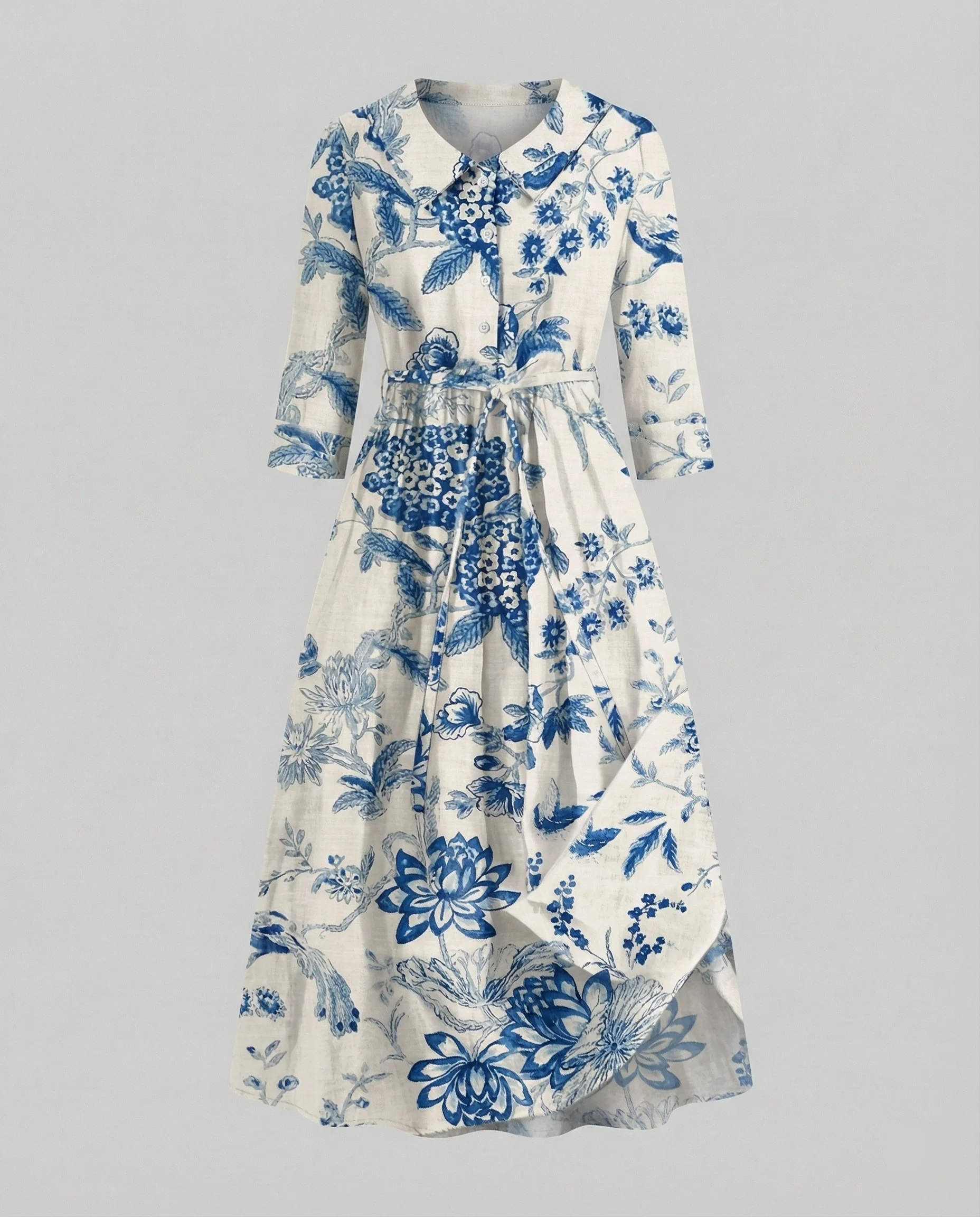 Damen Maxikleid Hemdblusenkleid Gänseblümchen - Image 6