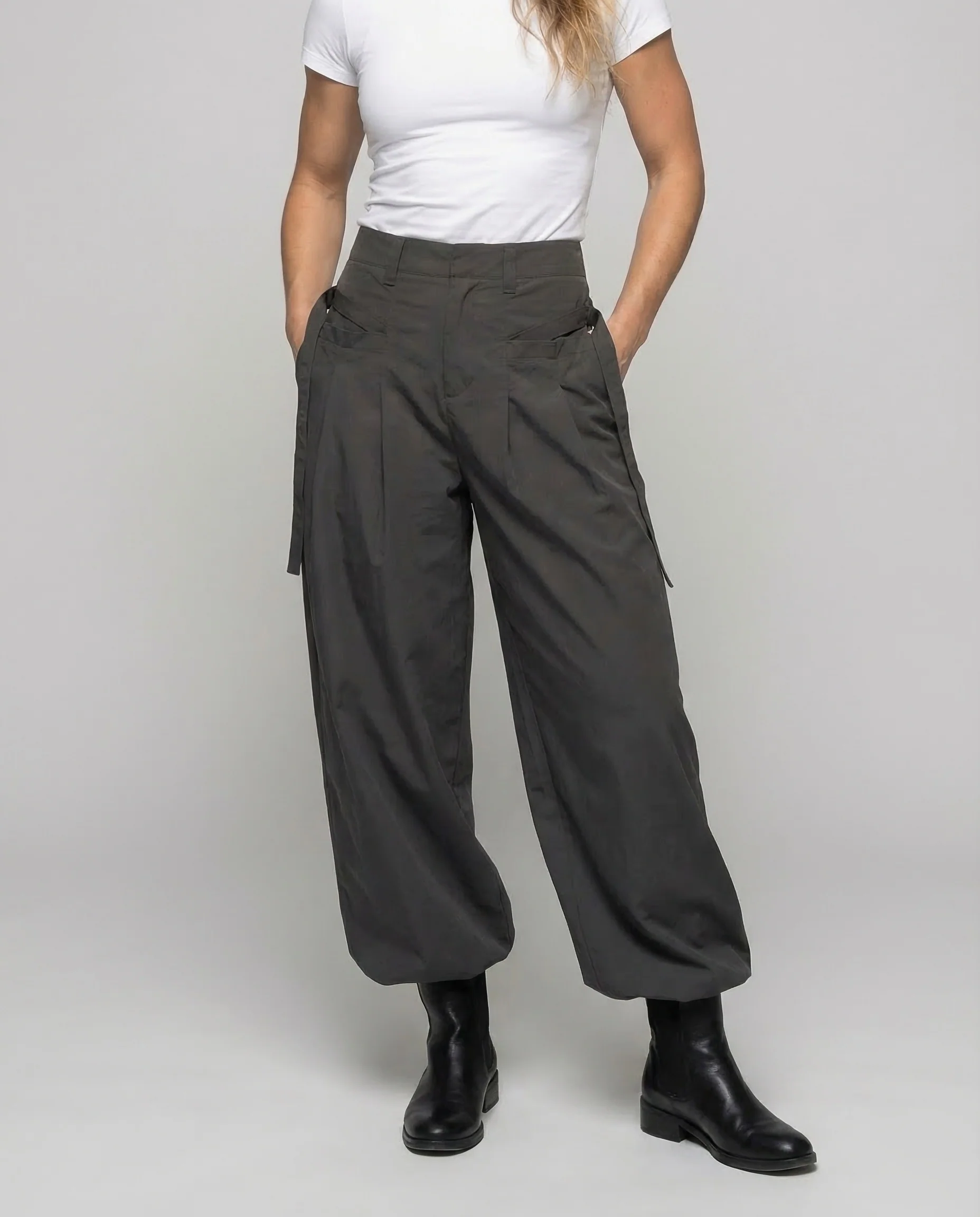 Damen Bundfaltenhose High Waist Oversize - Image 2