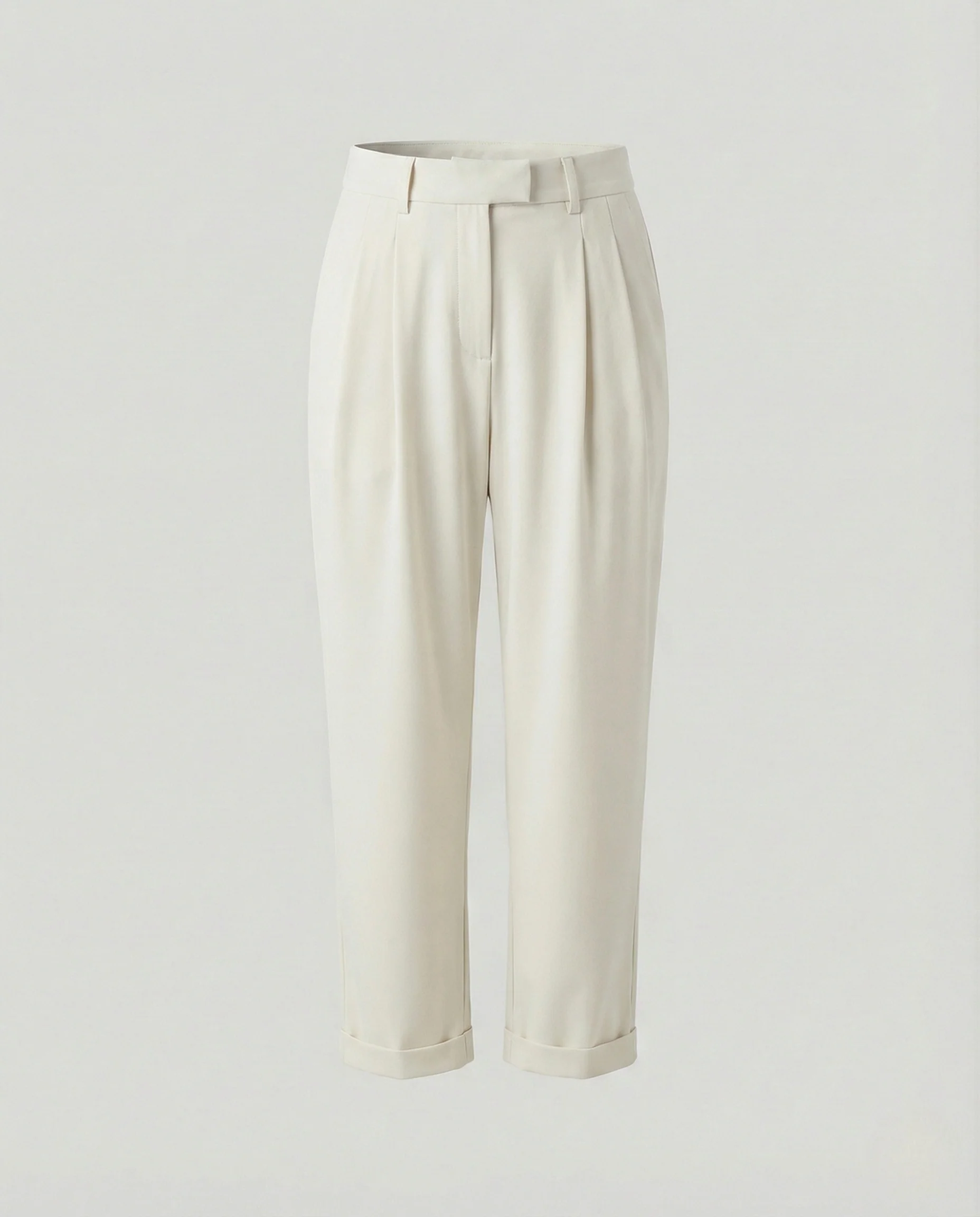 Bundfaltenhose Damen High Waist Schmal Zulaufend - Image 6