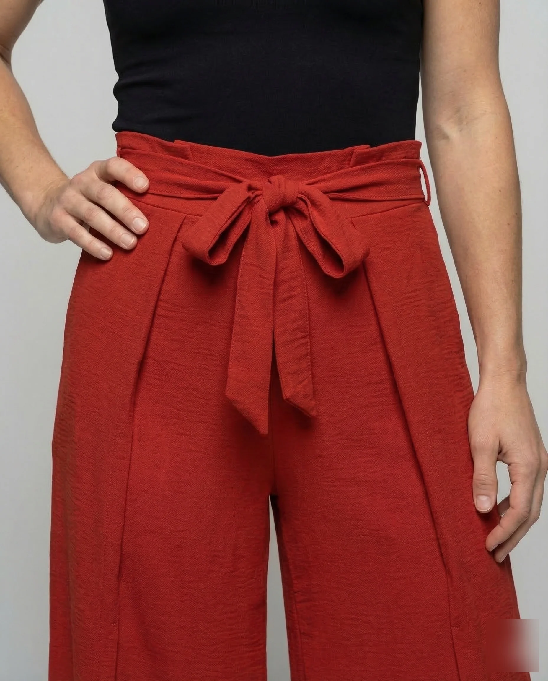 Damen Palazzo Hose High Waist Schlitz - Image 3