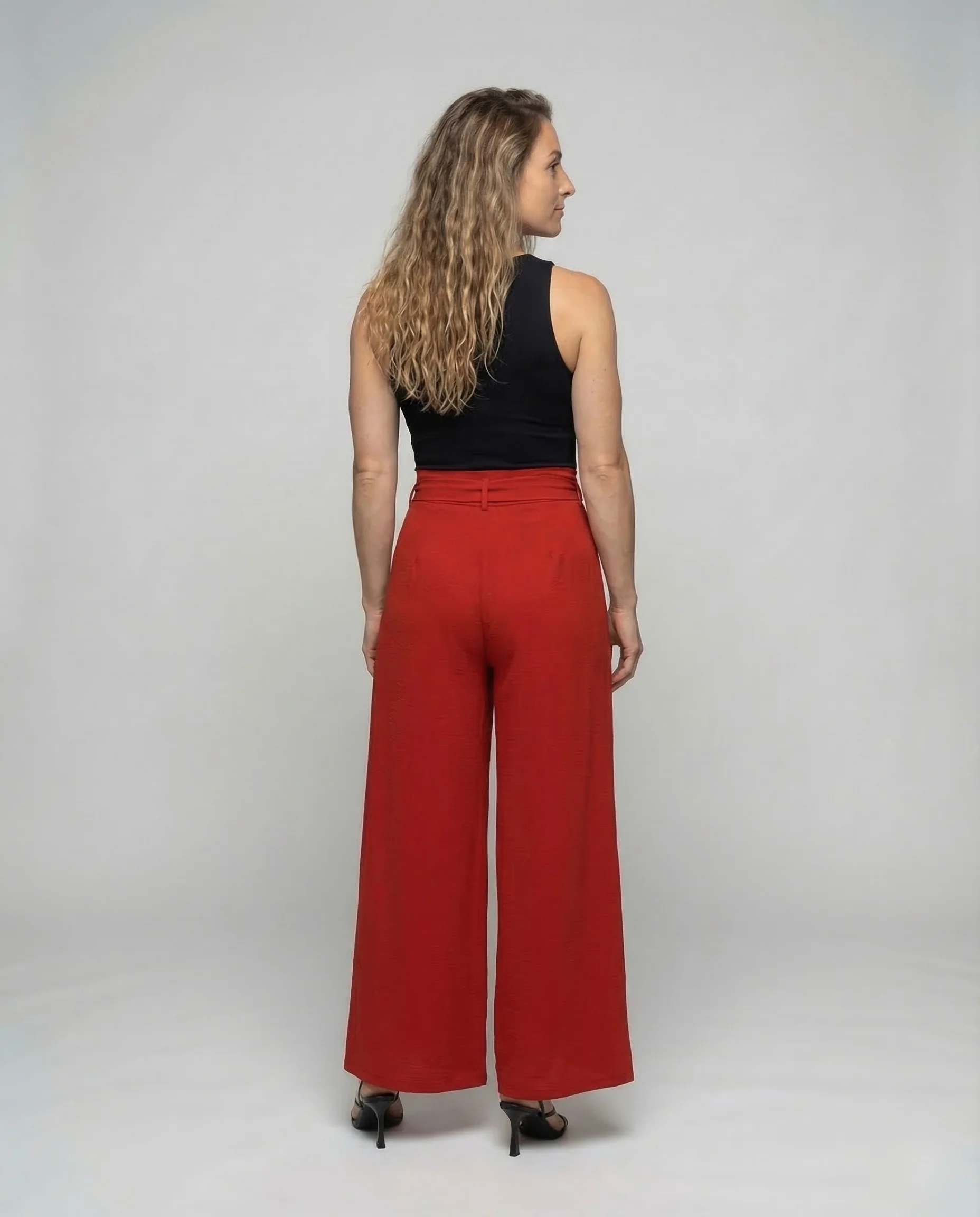 Damen Palazzo Hose High Waist Schlitz - Image 4