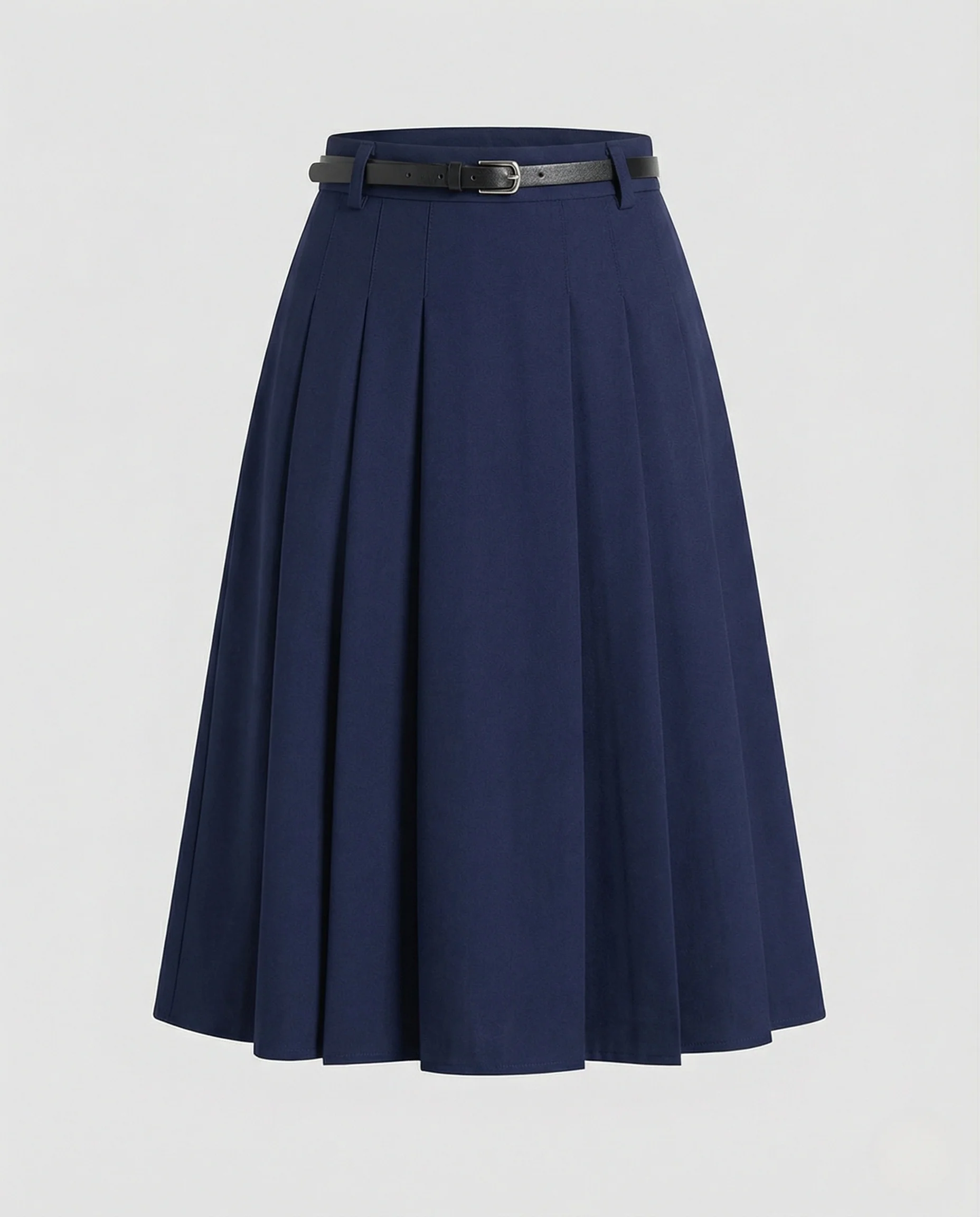 Midirock Damen Plissee A-Linie High Waist - Image 6