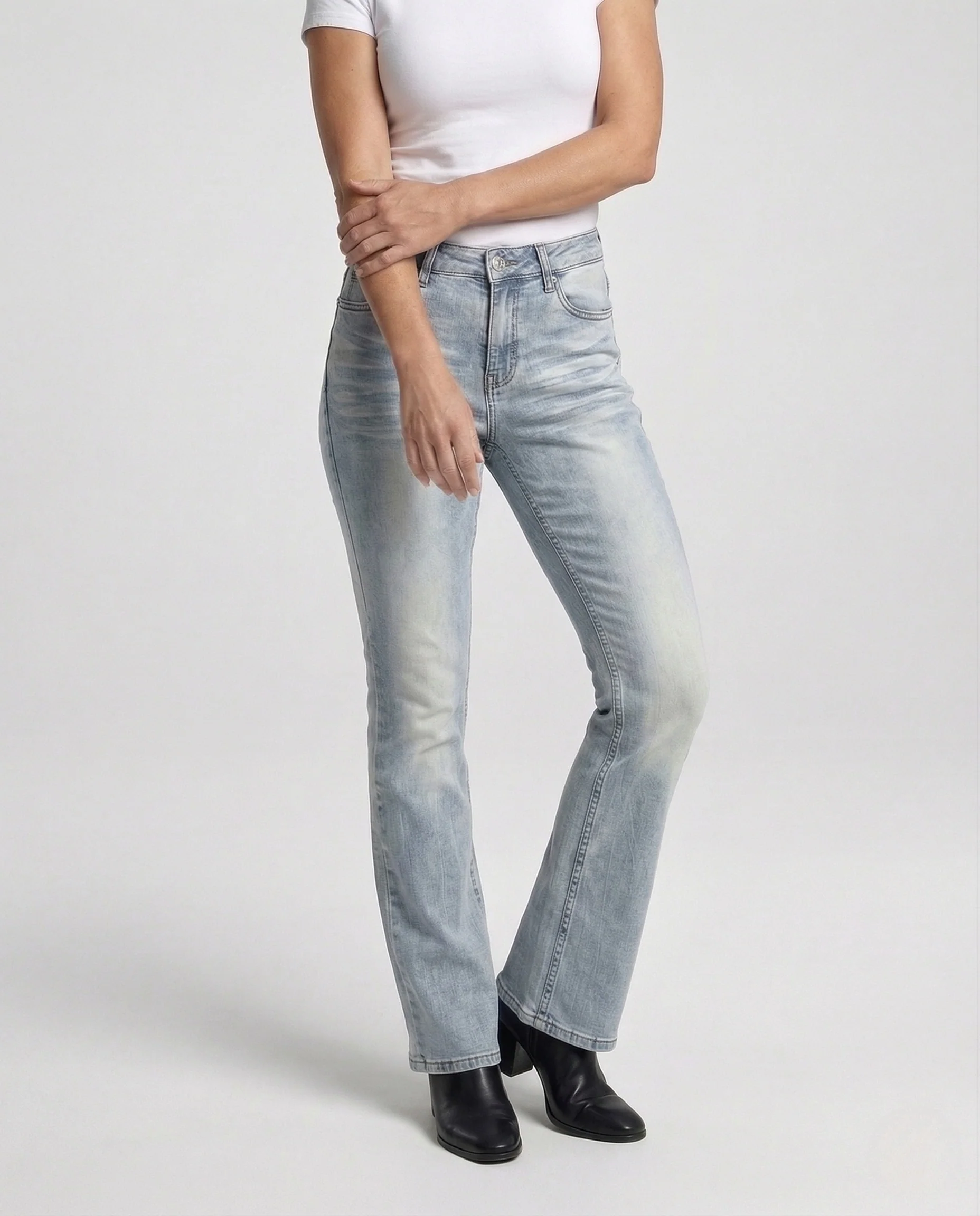 Damen Bootcut Jeans High Waist mit Stretch - Image 2