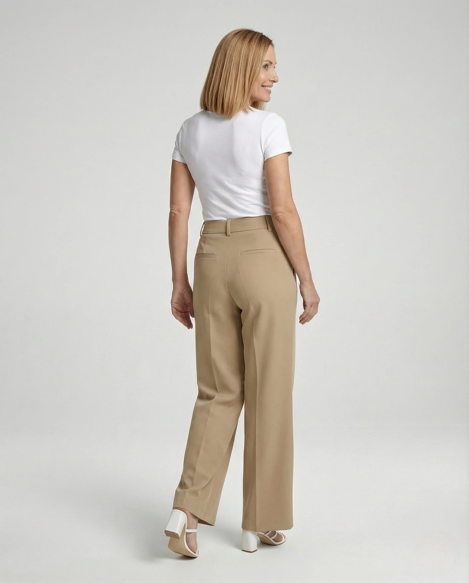 Freizeitkleidung Damen Bundfaltenhose Weit - Image 4