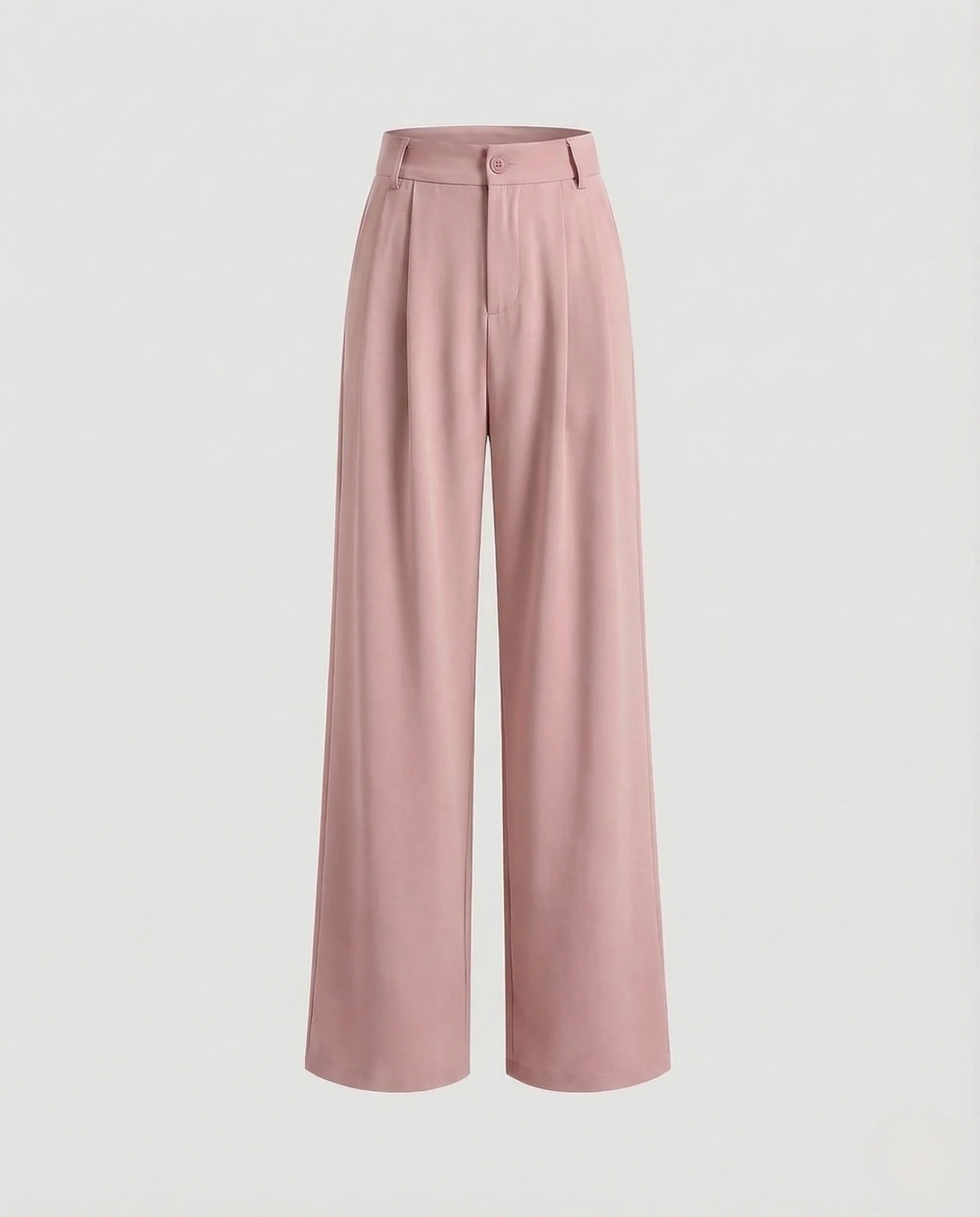 Damen Bundfaltenhose High Waist Weites Bein Verdeckter Verschluss - Image 7
