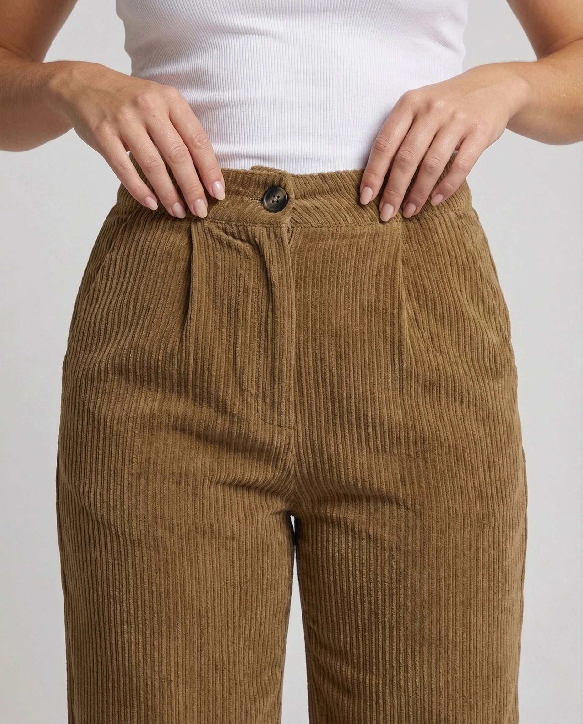 Damen Cordhose High Waist Weit - Image 3