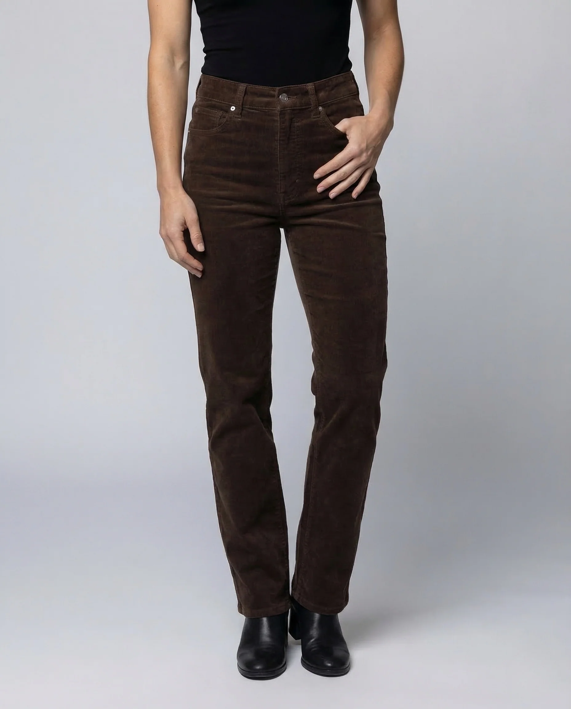 Damen Cordhose High Waist Weites Bein - Image 2