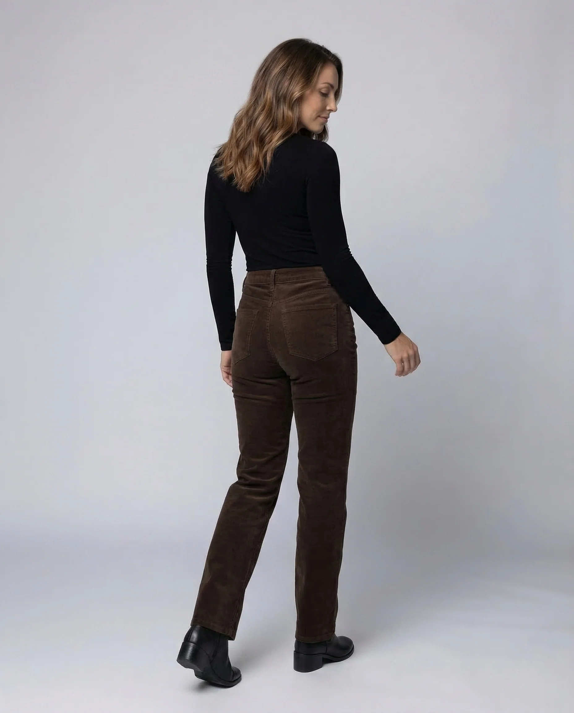 Damen Cordhose High Waist Weites Bein - Image 4