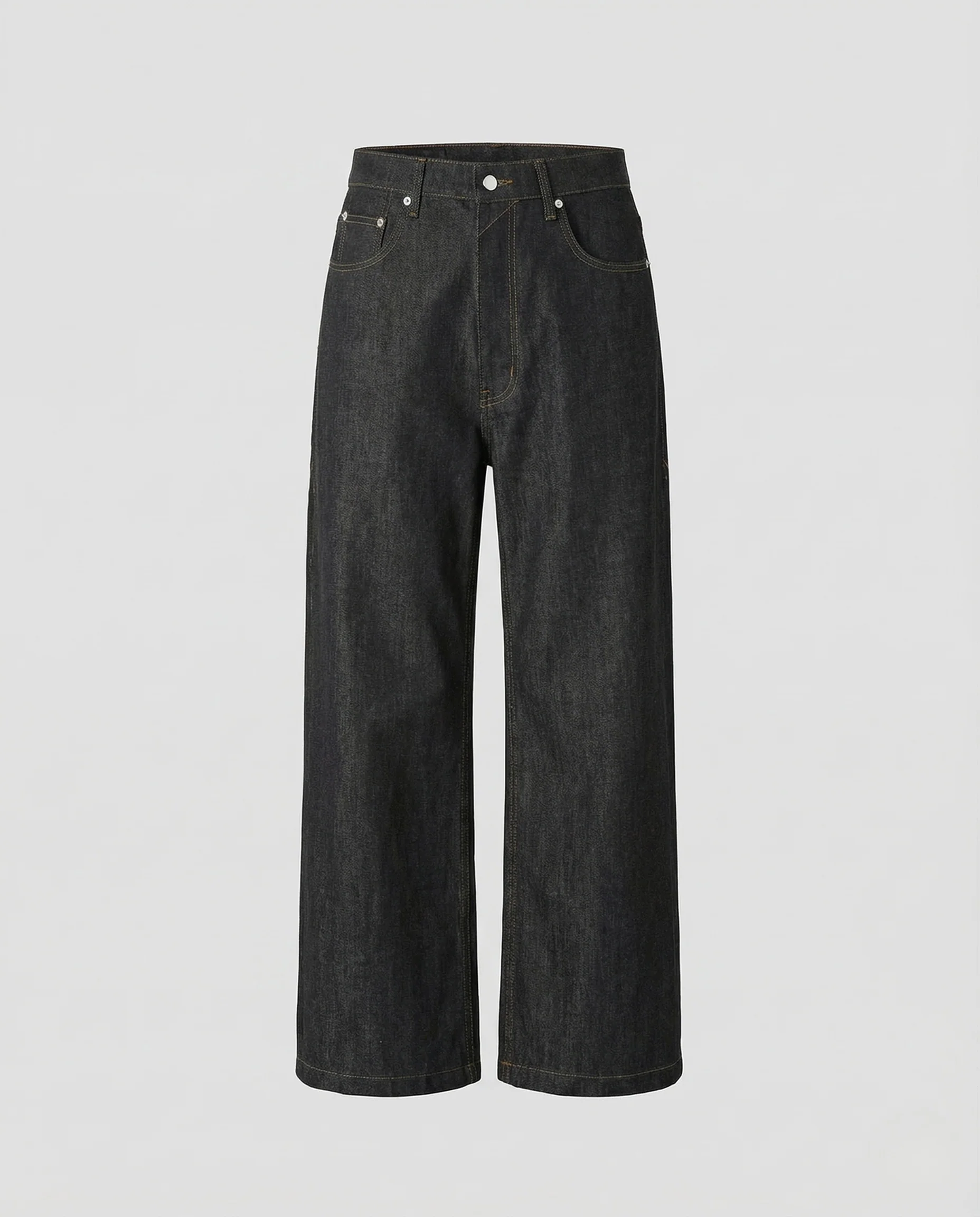 Damen Hochgeschnittene Culotte Jeans mit Weitem Bein Denim Hose - Image 3