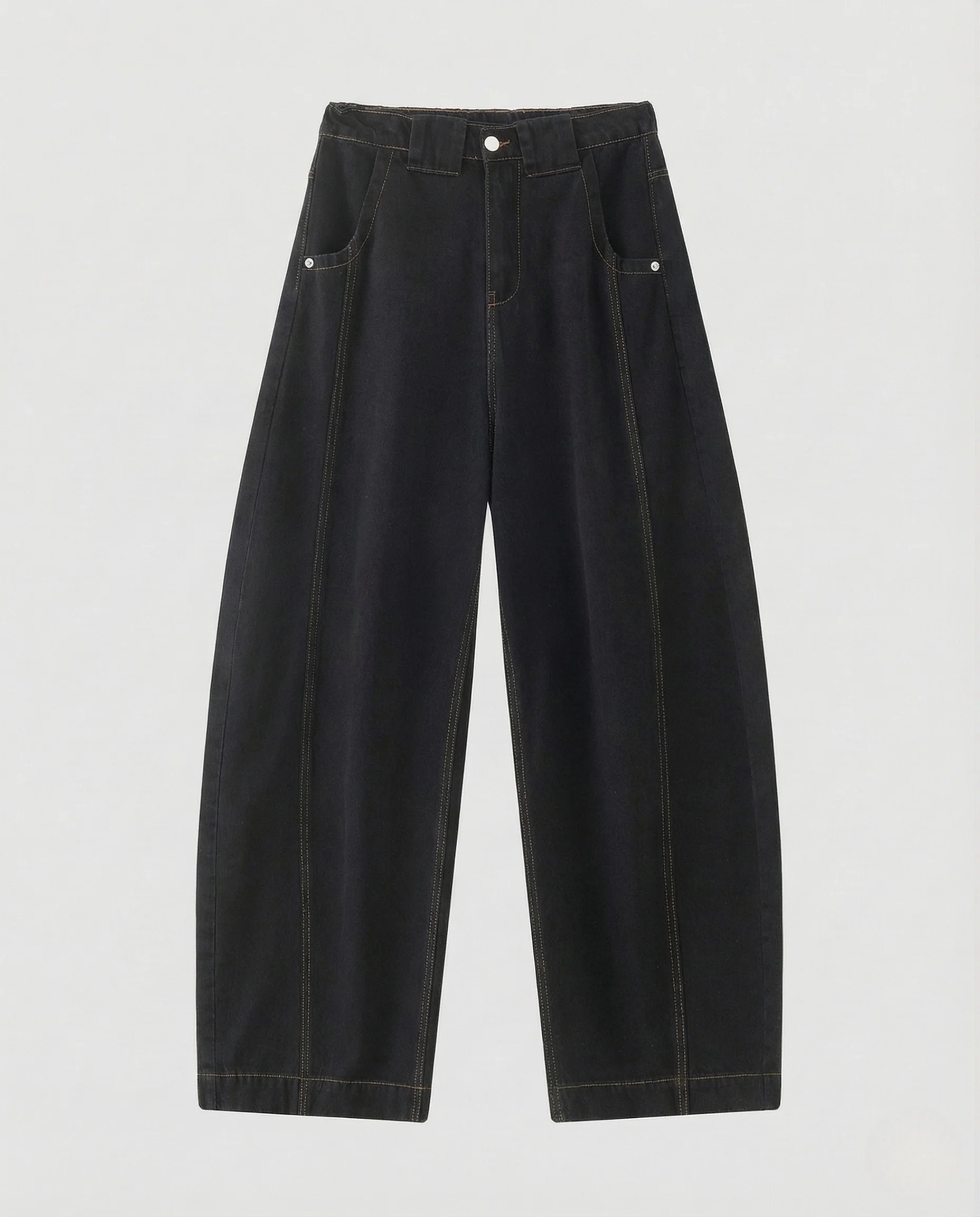 Damen High Waist Jeans mit Mittelnaht & weitem Bein Vintage Denim - Image 5