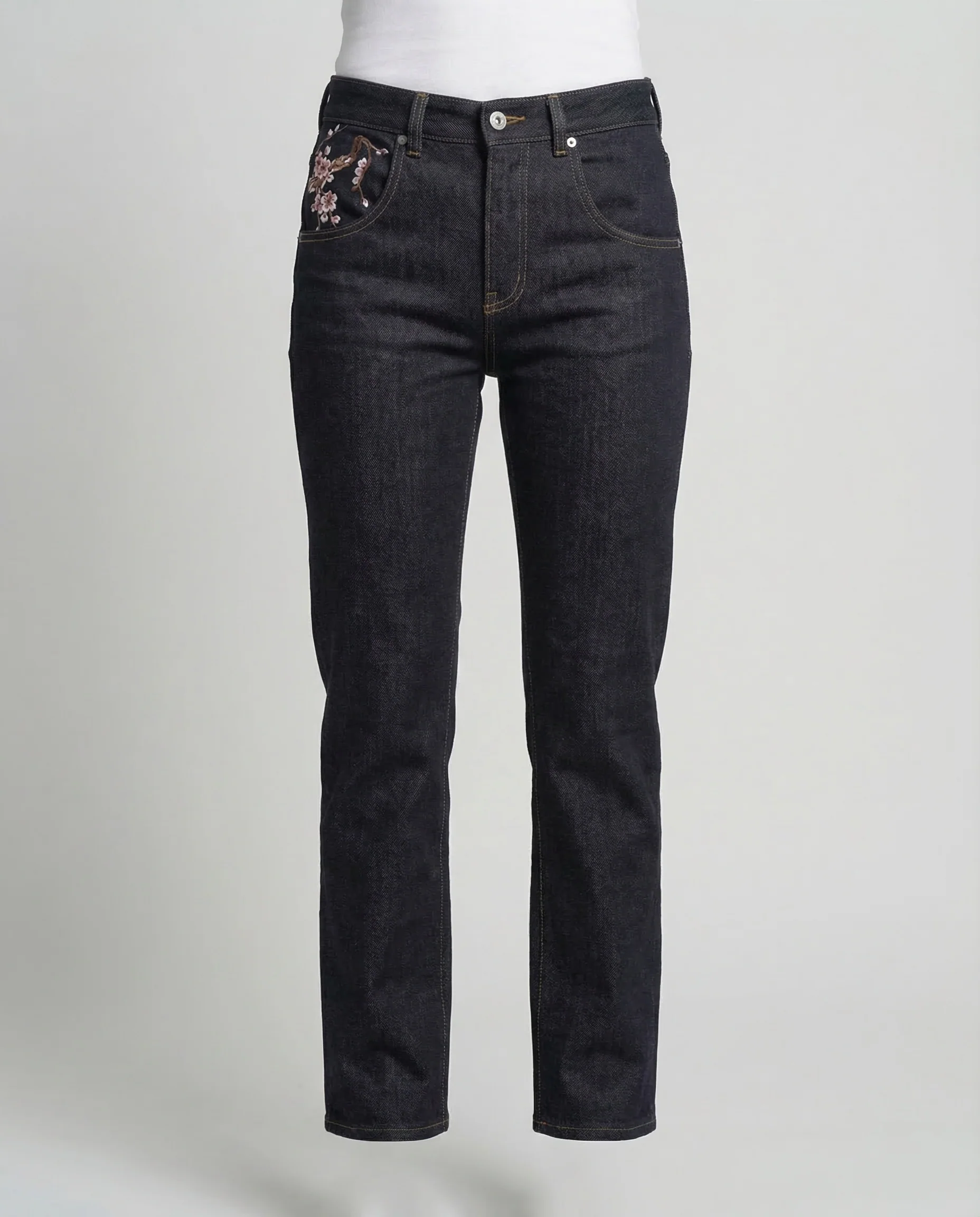 Damen Jeans High Waist Perlenstickerei - Image 5