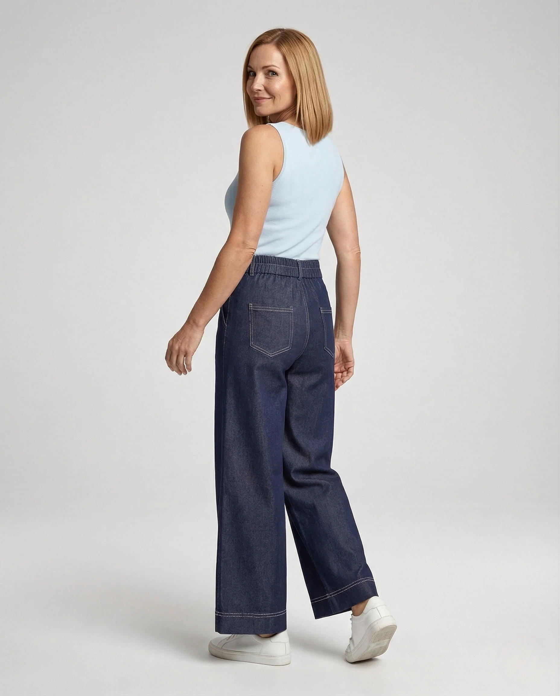 Damen Palazzo Jeans High Waist - Image 4