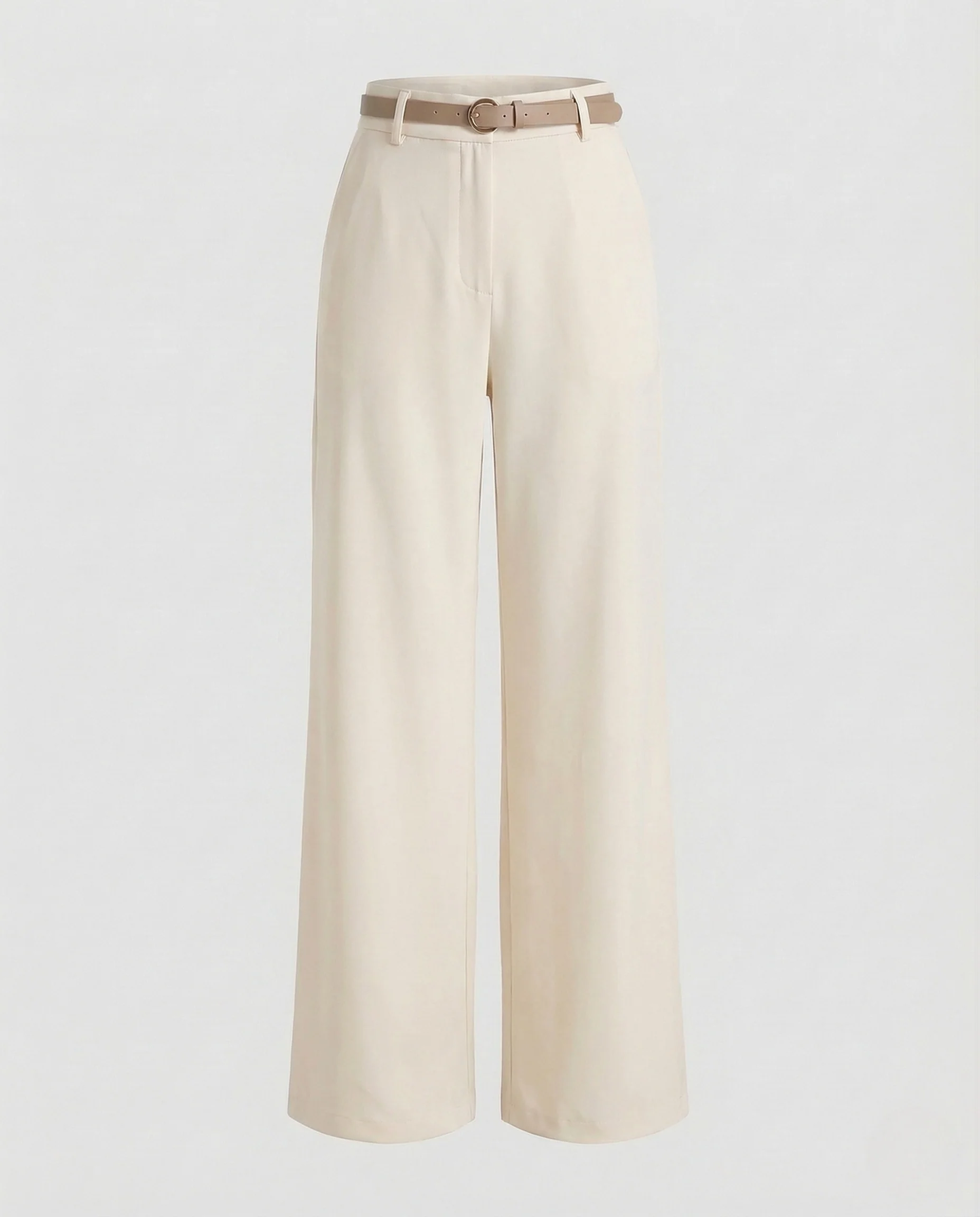 Damen Palazzohose High Waist Weites Bein Gürtel - Image 8