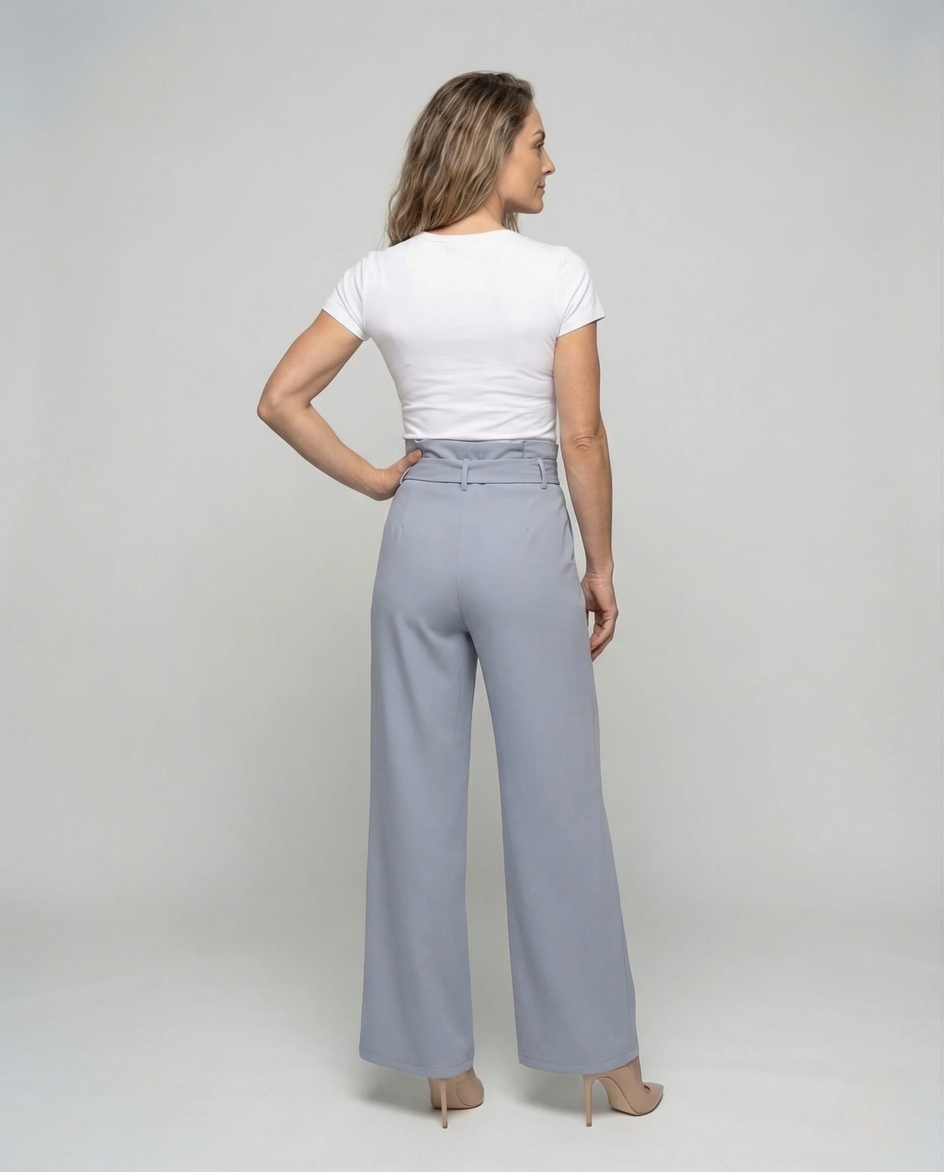 Damen Paperbag Palazzo Hose - Image 3