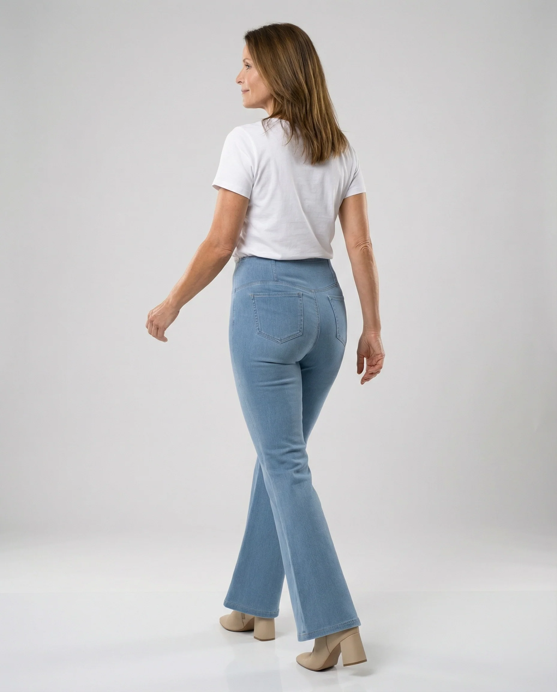 Damen Schlaghose High Waist aus Stretch Denim