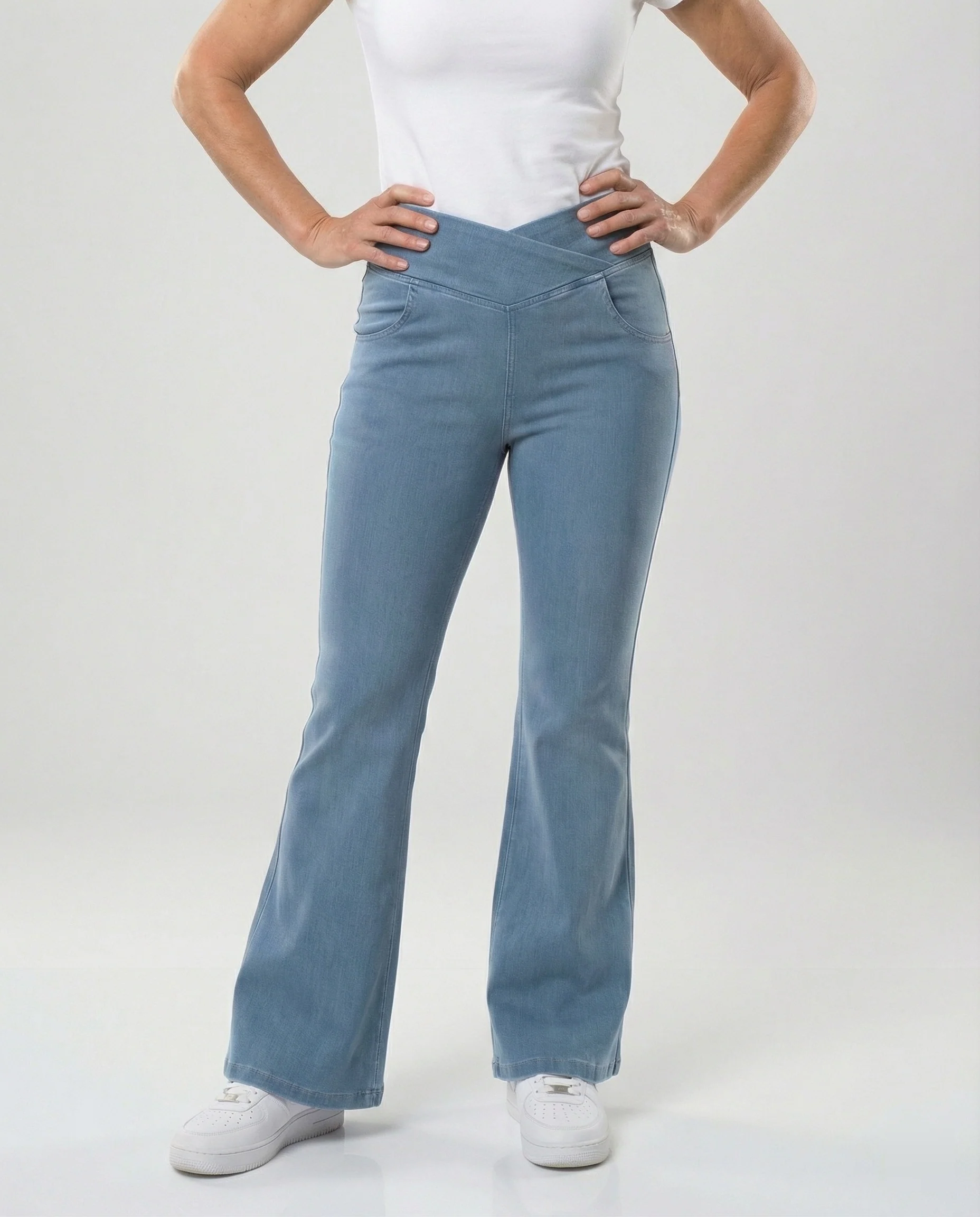 Damen Schlaghose High Waist aus Stretch Denim - Image 4
