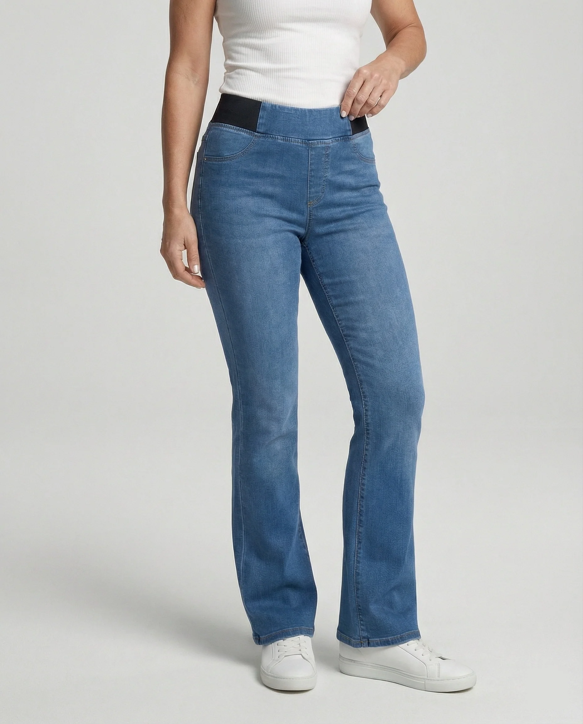 Damen Schlagjeans High Waist mit Komfortbund - Image 4