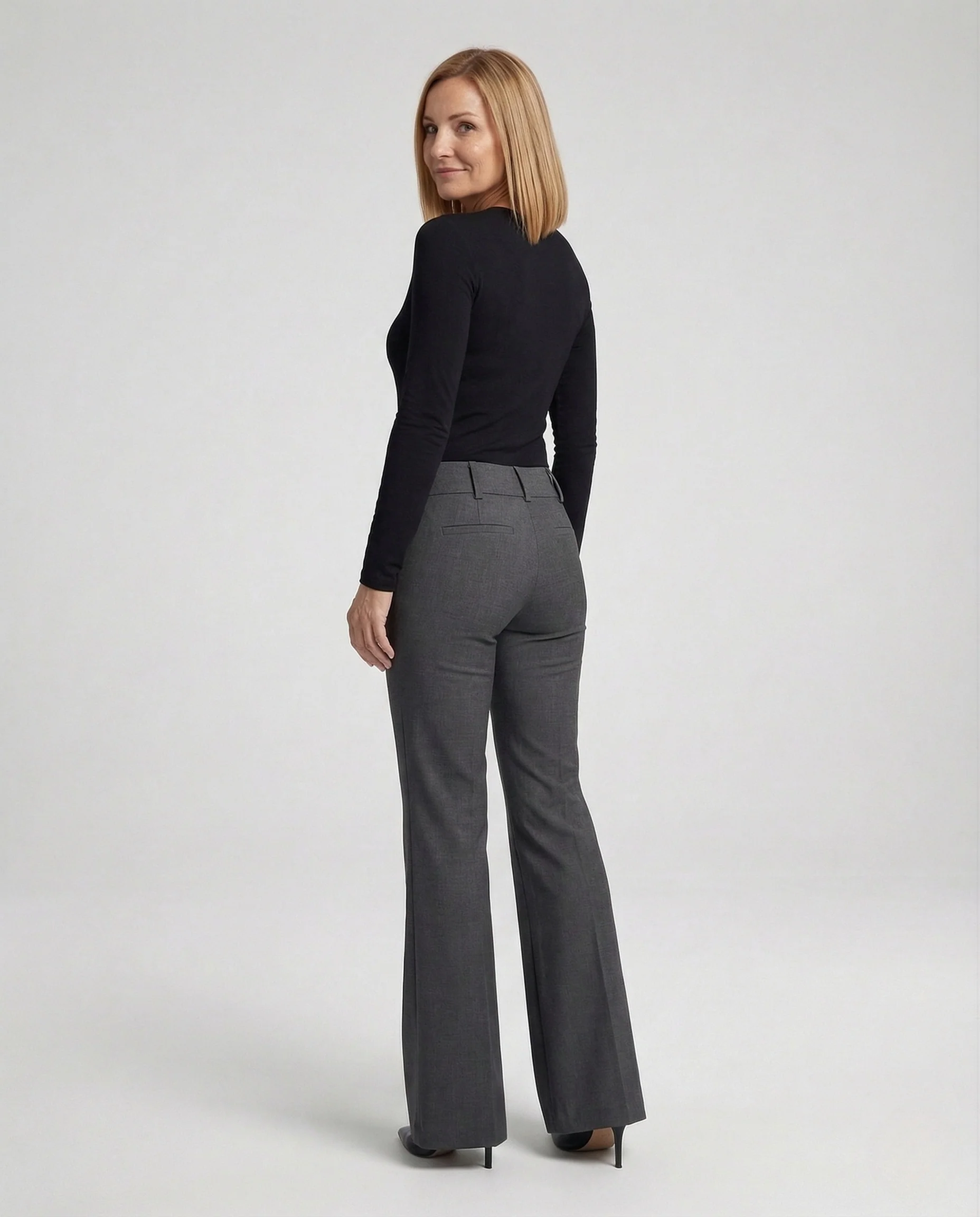 Damen Marlene Schlaghose High Waist Wide Leg Hose - Image 4
