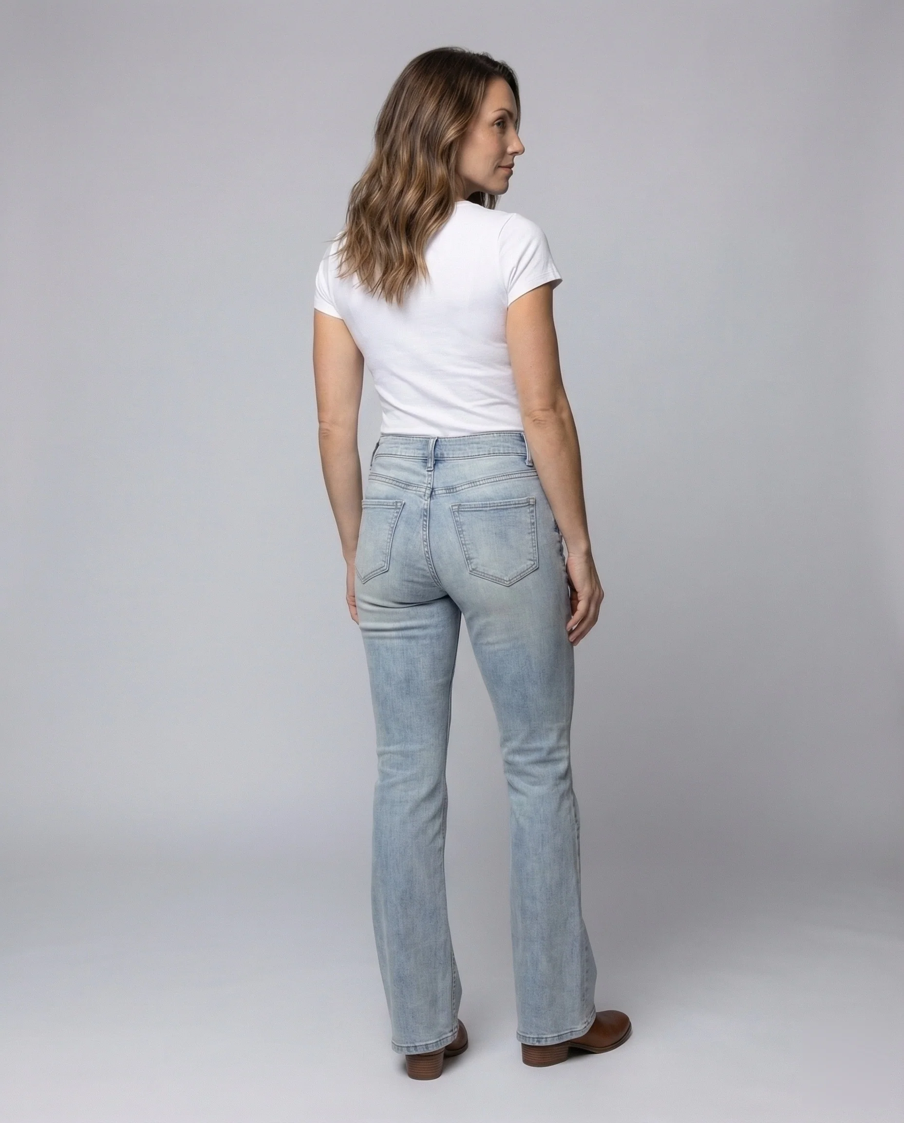 Damen Schlagjeans High Waist Stretch - Image 4