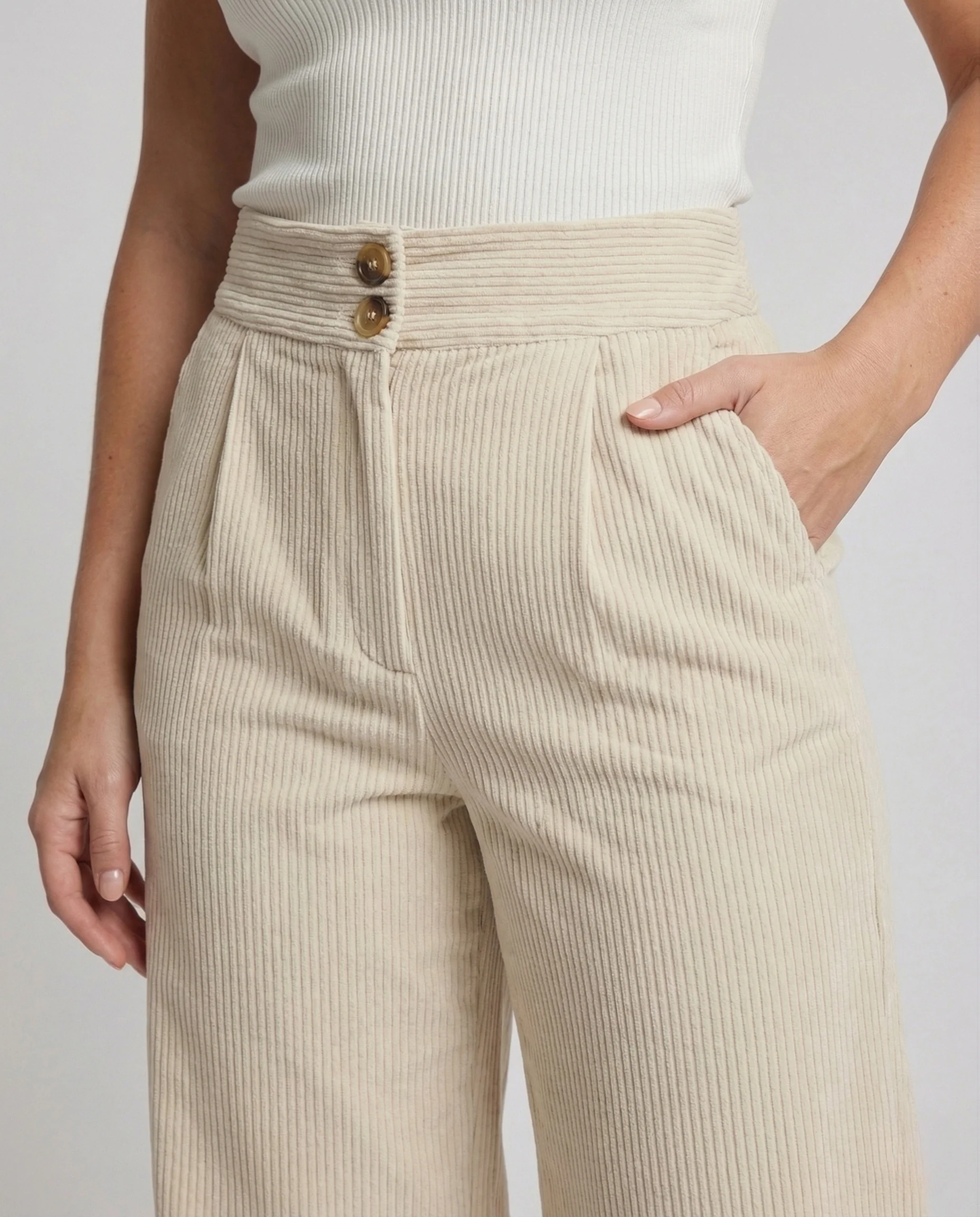 Damen Culotte Feinripp Knopfleiste - Image 3