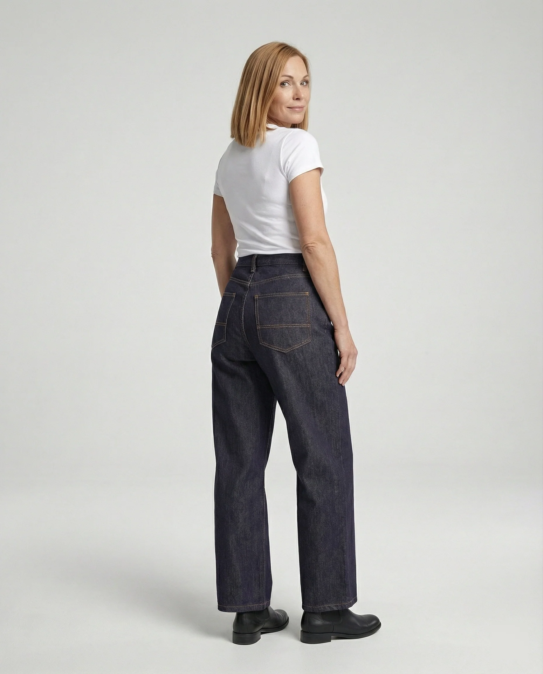 Freizeitkleidung Damen Weite Jeans High Waist - Image 3