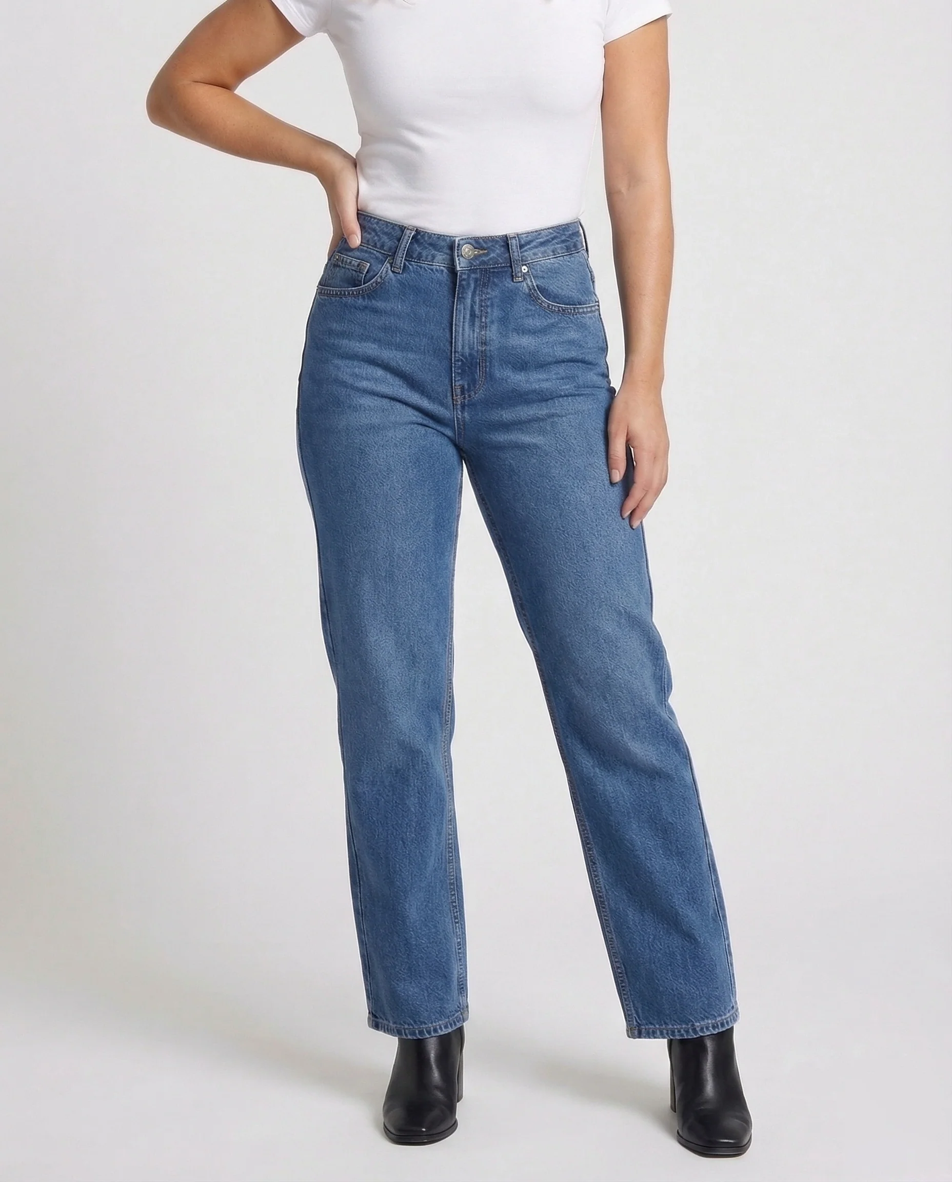 Damen Jeans High Waist Gerade - Image 2