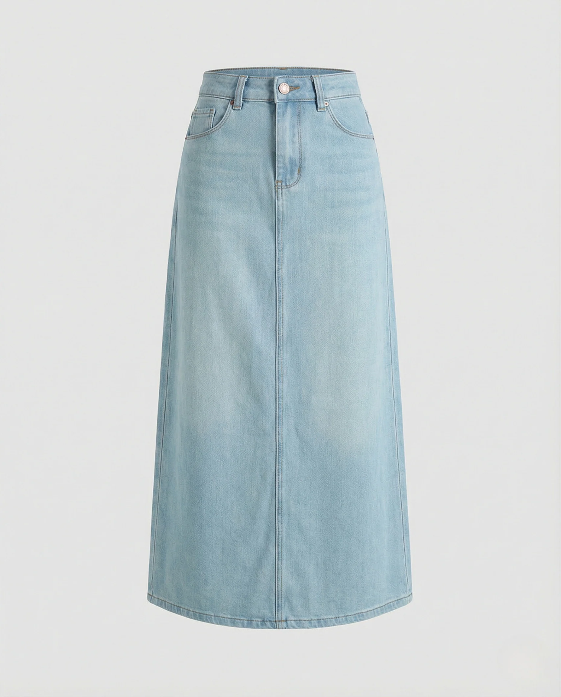 Jeans Maxirock Hochbund Damen Fünf Taschen - Image 5