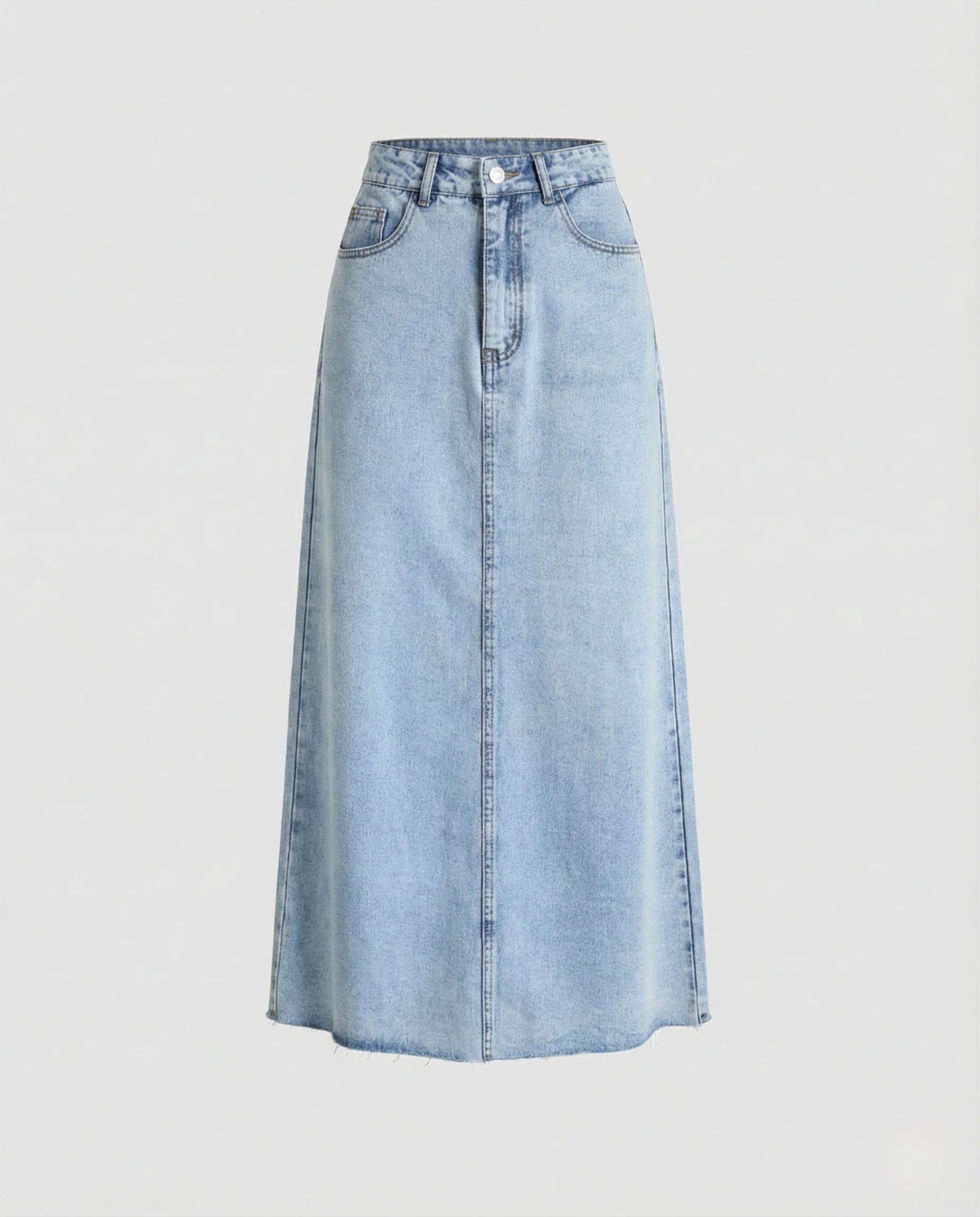Maxi Jeansrock A-Linie Damen Mit Schlitz - Image 5