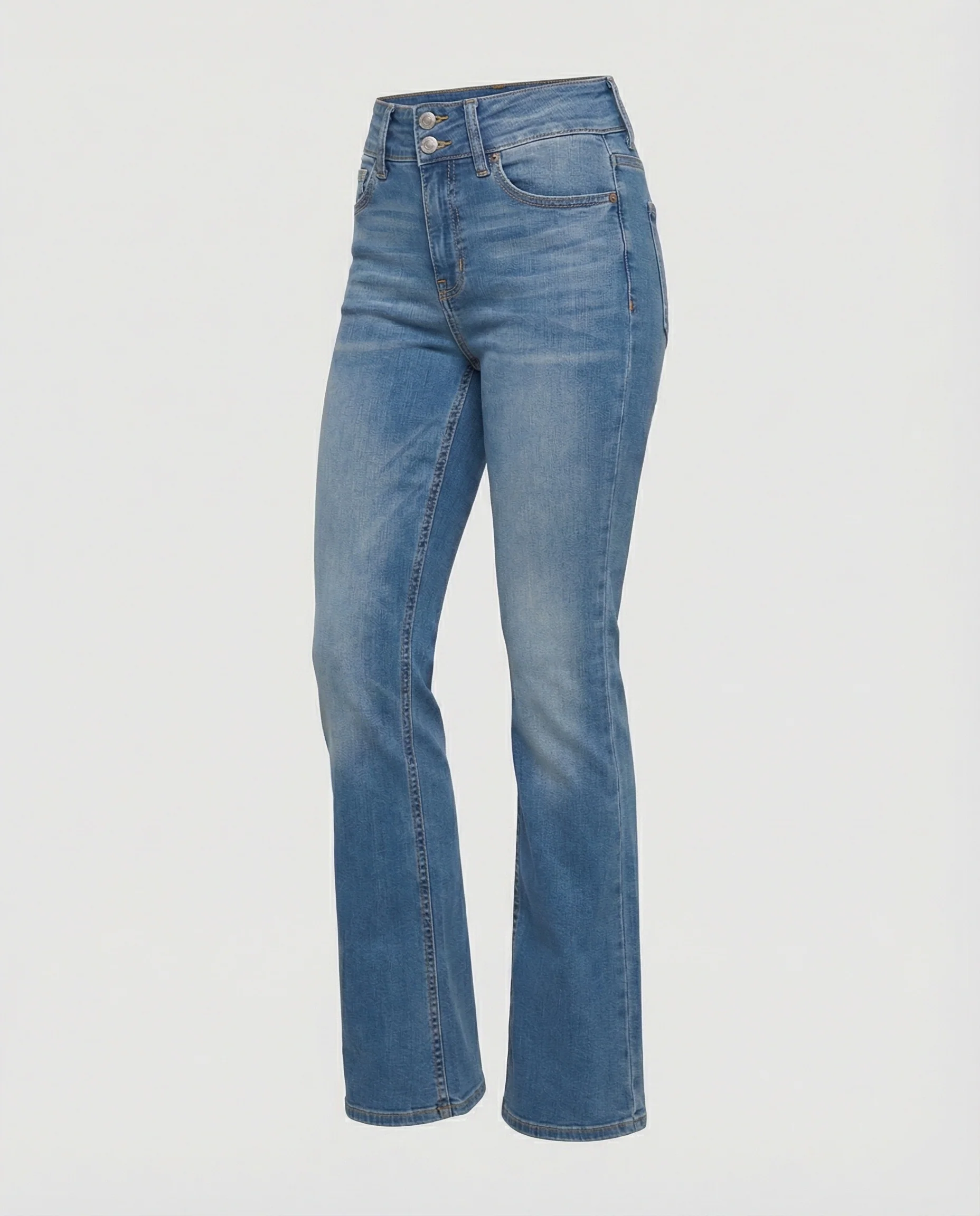 Damen High Waist Stretch Jeans ausgestellt - Image 4