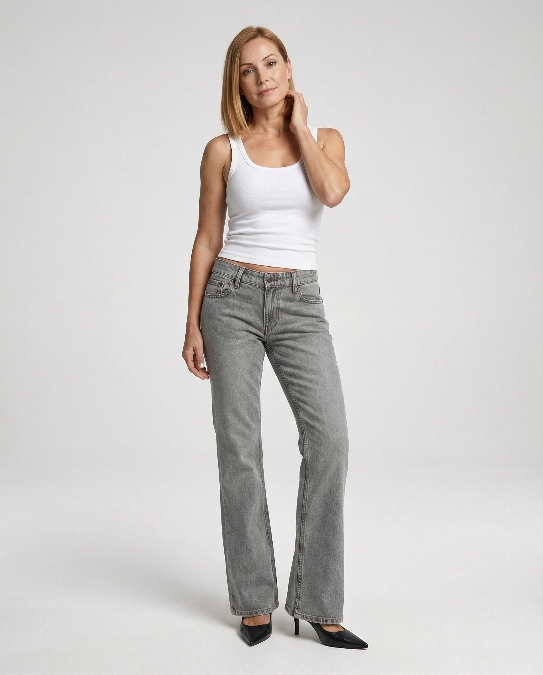 Damen Bootcut Jeans High Waist Stretch - Image 6