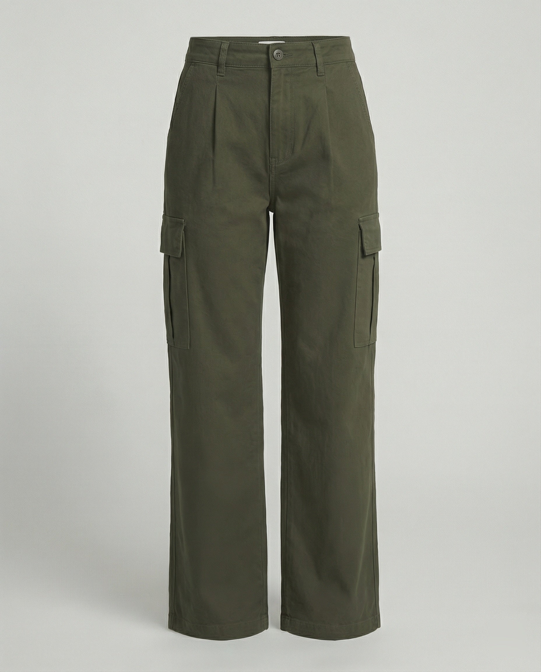 Hochtaillierte Cargohose im Palazzo-Stil mit elastischem Bund, aufgesetzten Klappentaschen und markanten Nähten Heidi-Mode - Image 8