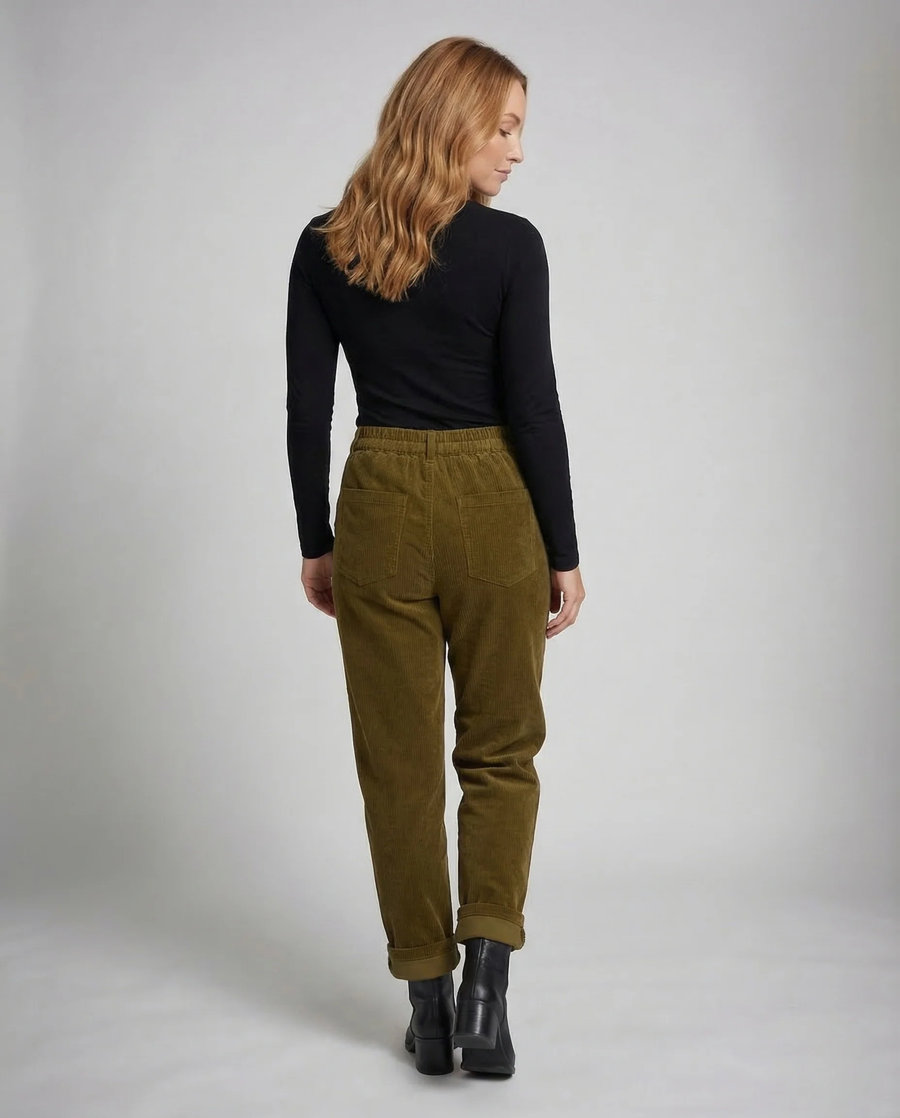 Damen Cordhose High Waist Bundfalten - Image 4