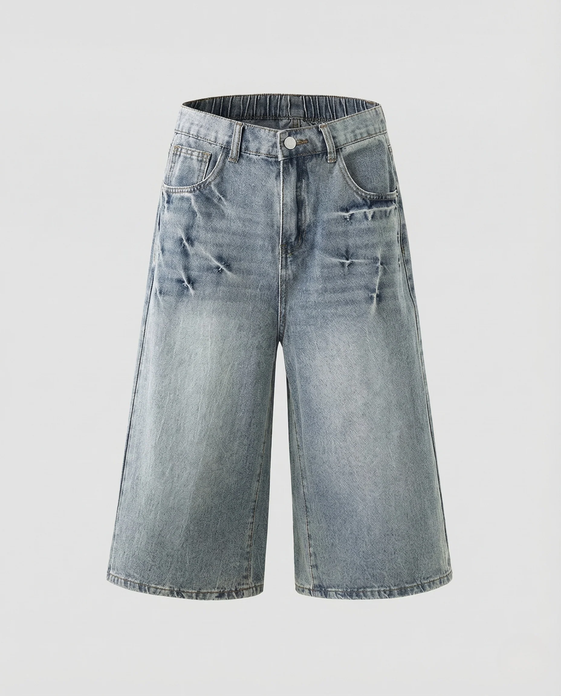 Damen High Waist Culotte Jeans mit weitem Bein - Image 5