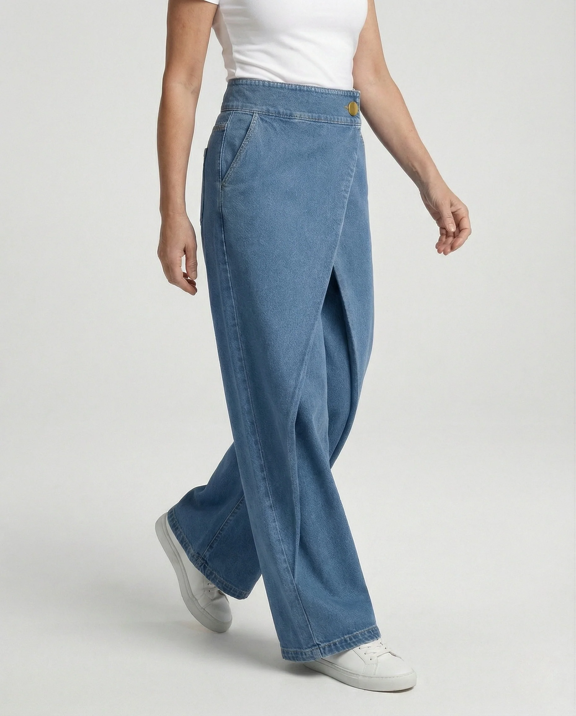 Damen Weite Hose Denim Schlag - Image 2