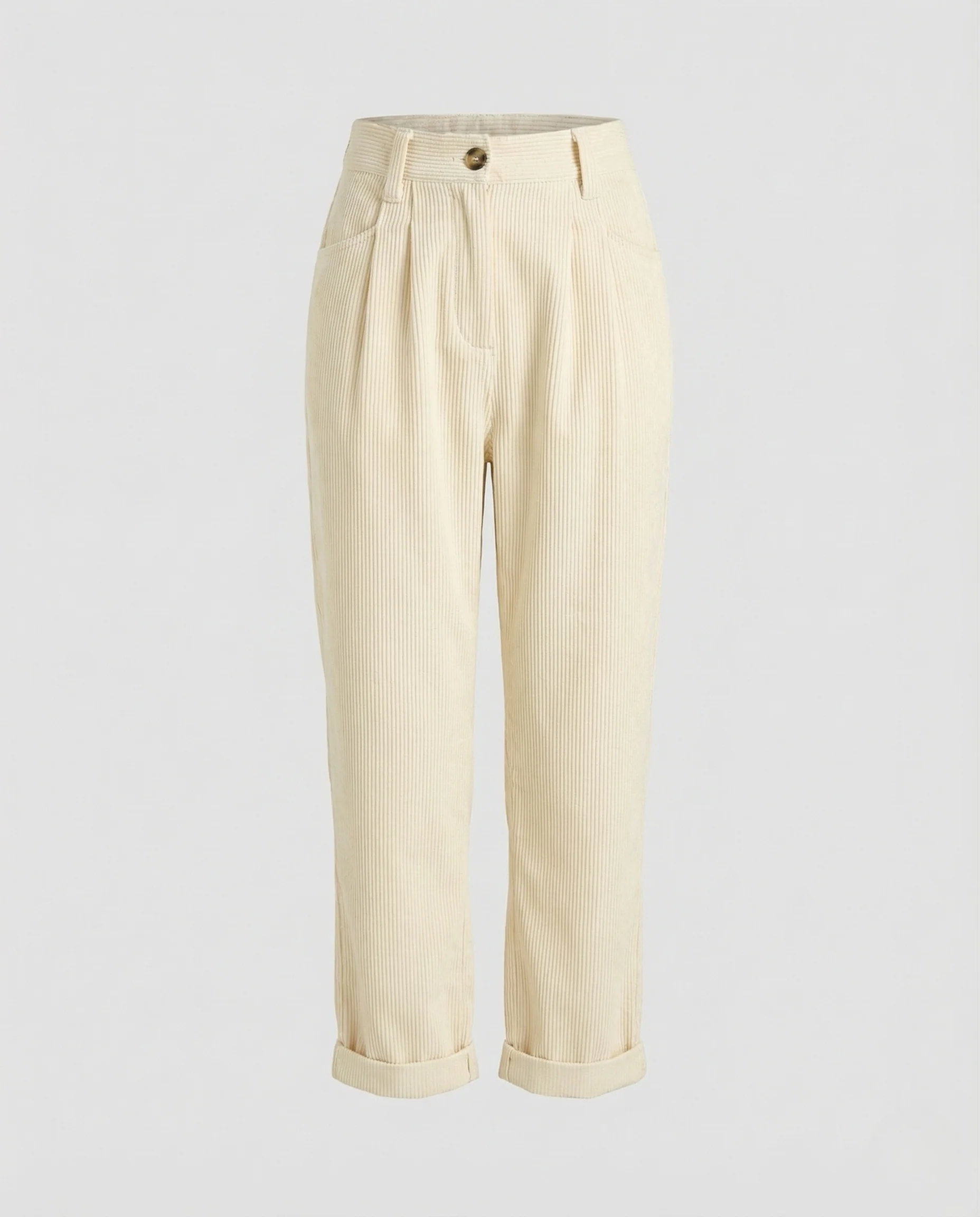 Damen Cordhose High Waist Umschlag - Image 5